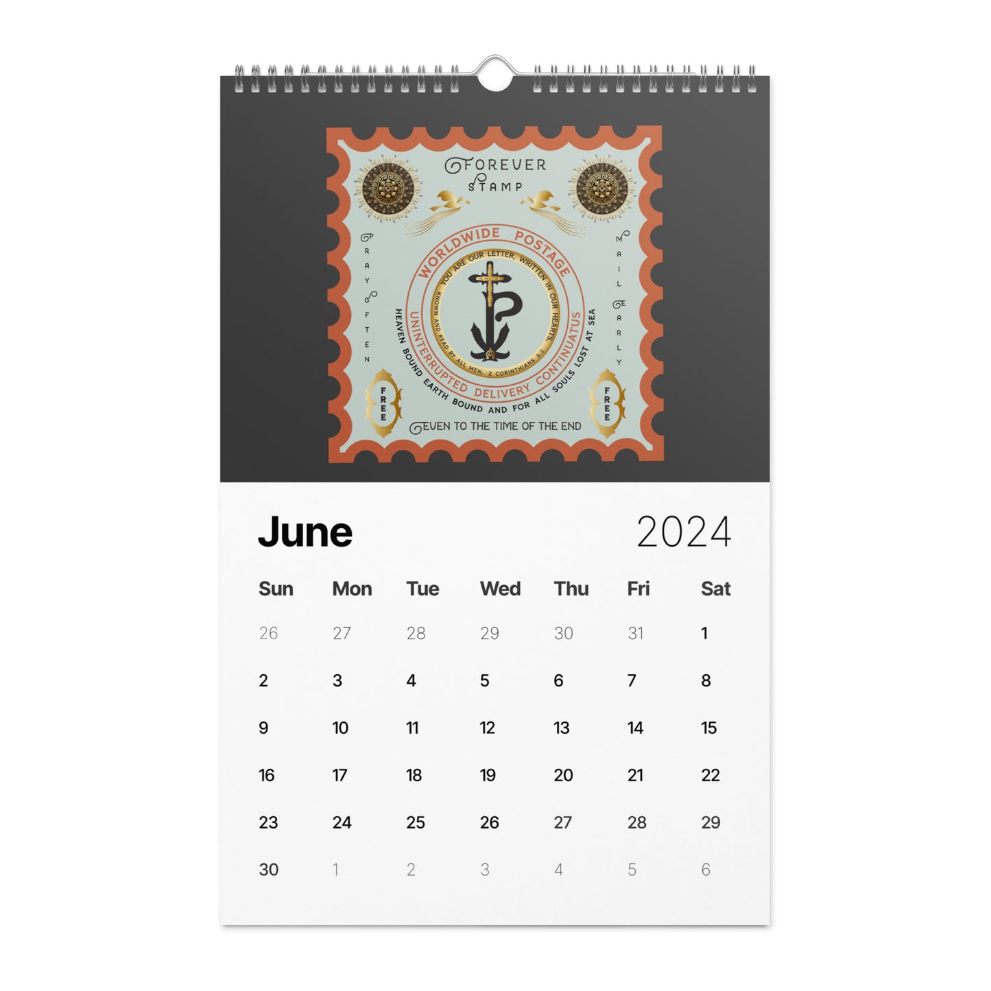 Wall calendar (2024) Kukloso Christian Themed - Free Shipping