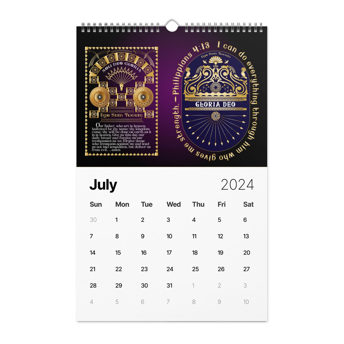 Wall calendar (2024) Kukloso Christian Themed - Free Shipping