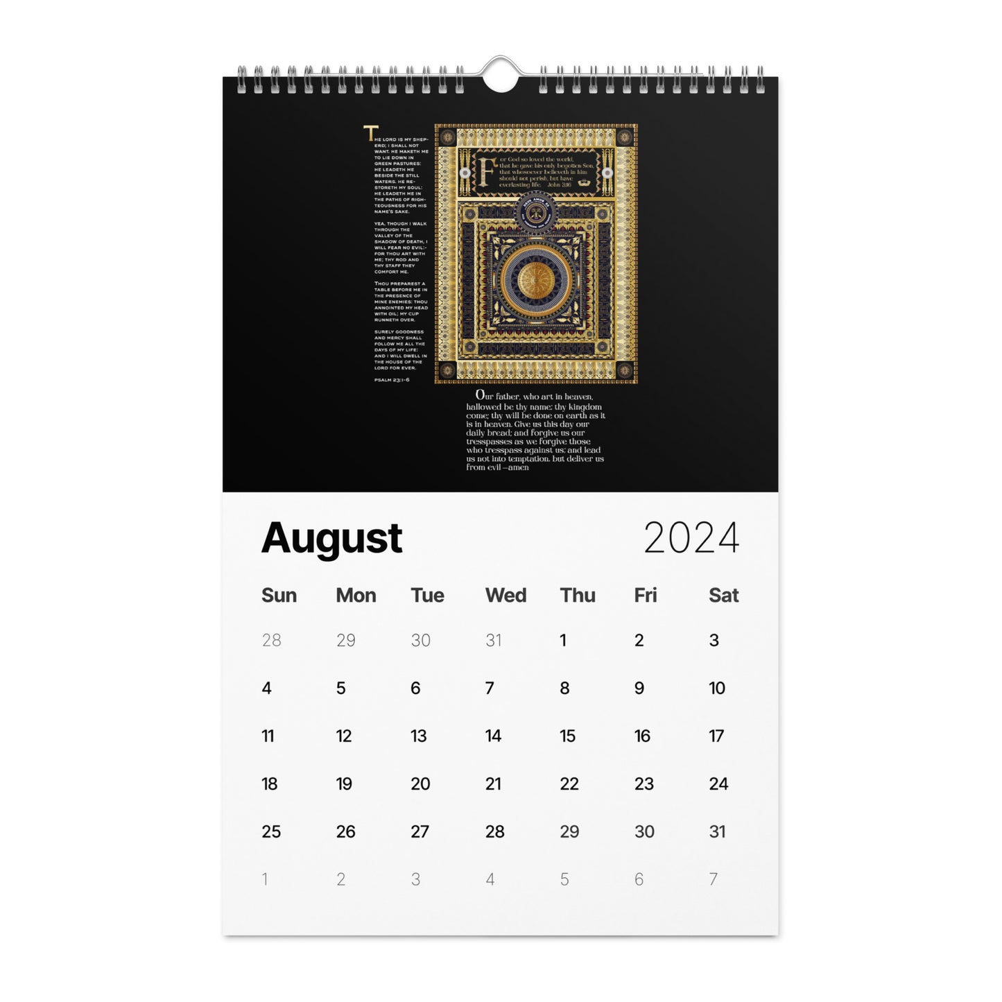 Wall calendar (2024) Kukloso Christian Themed - Free Shipping