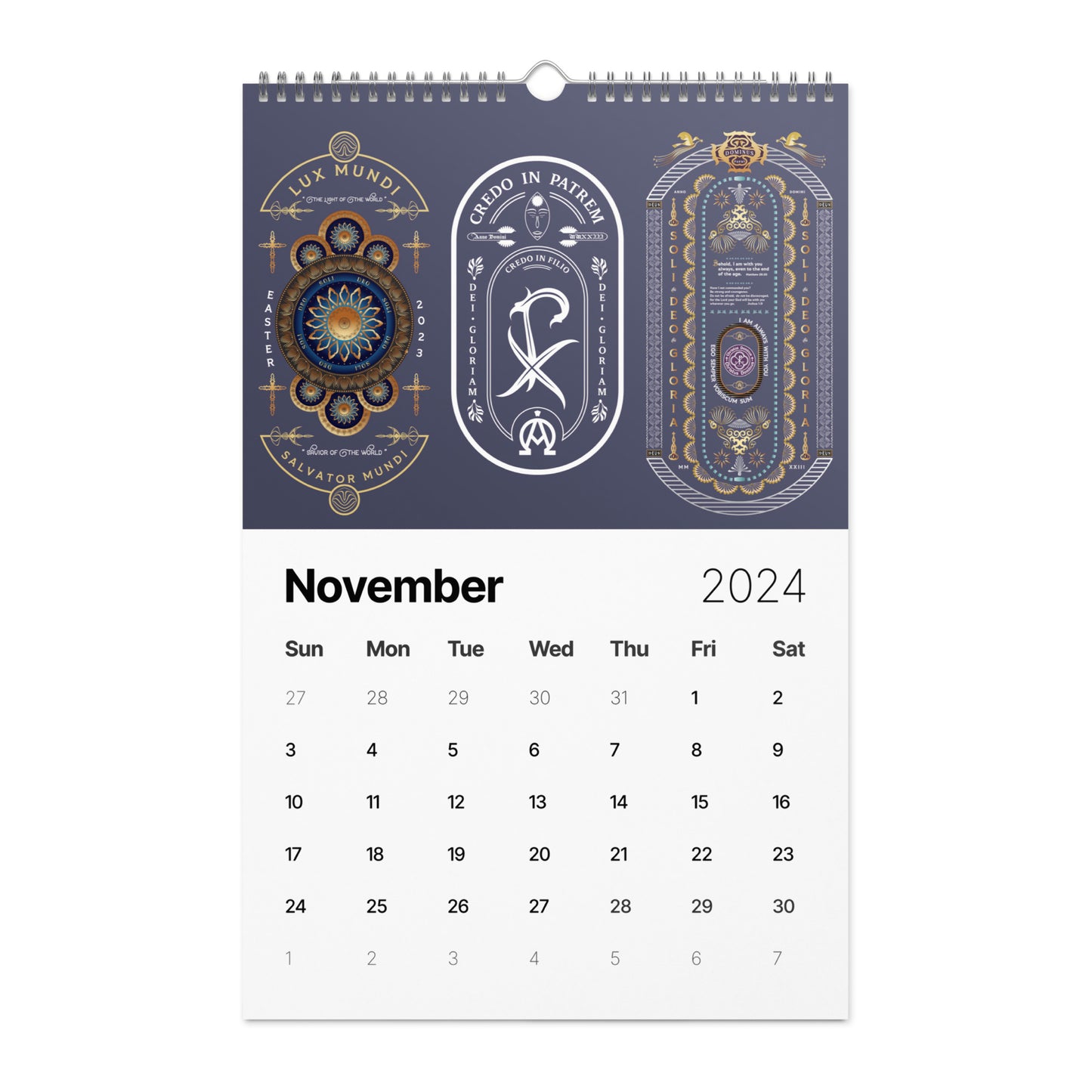 Wall calendar (2024) Kukloso Christian Themed - Free Shipping