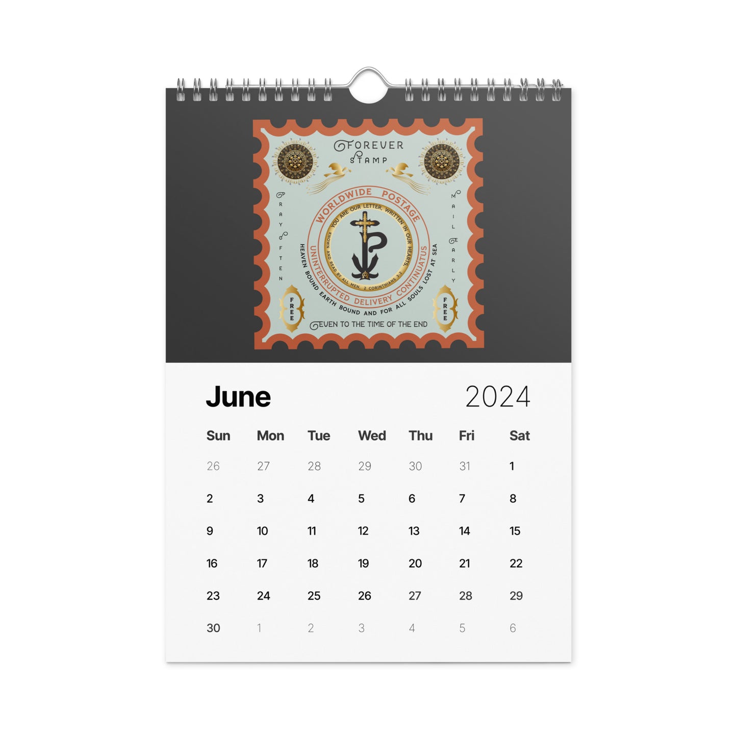 Wall calendar (2024) Kukloso Christian Themed - Free Shipping