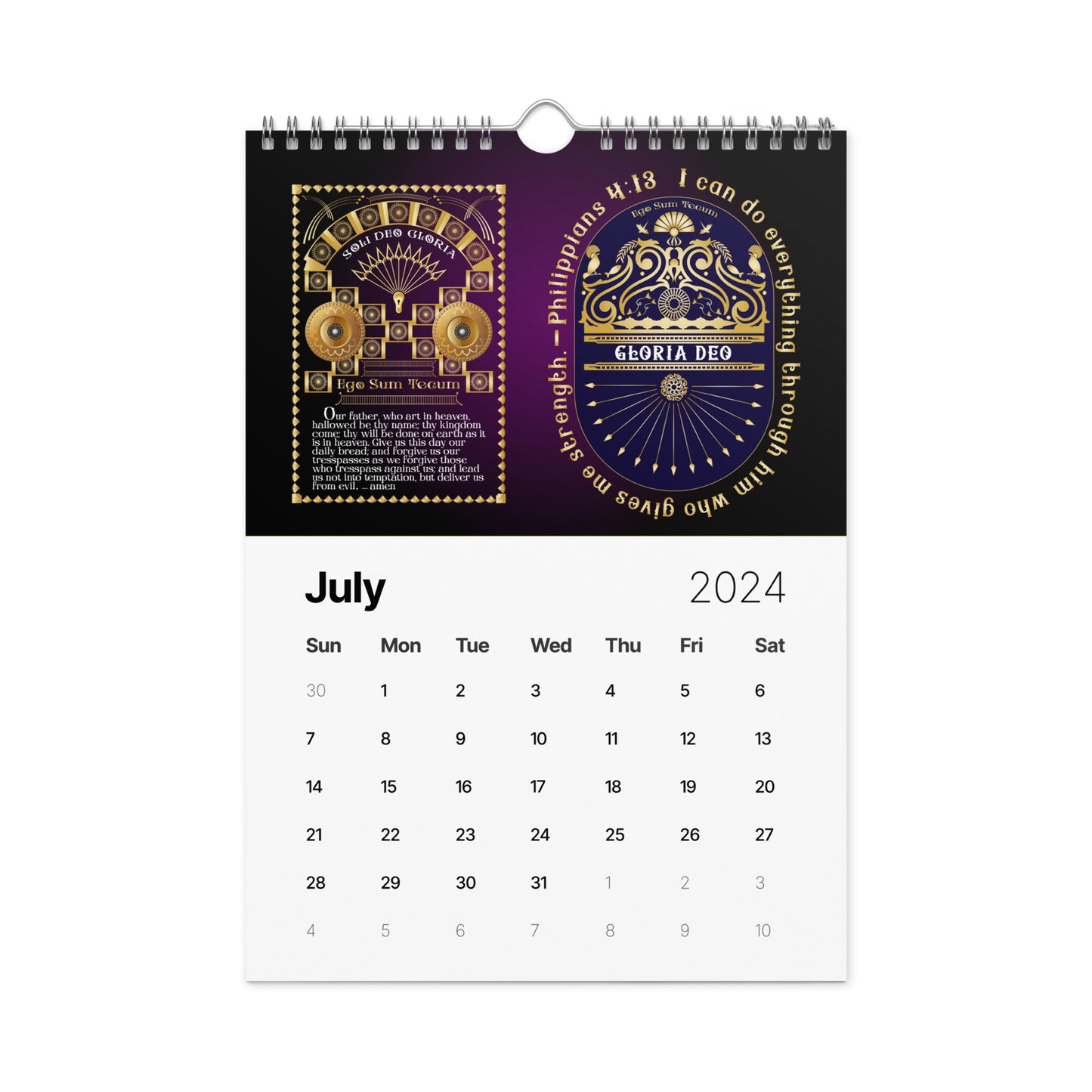 Wall calendar (2024) Kukloso Christian Themed - Free Shipping