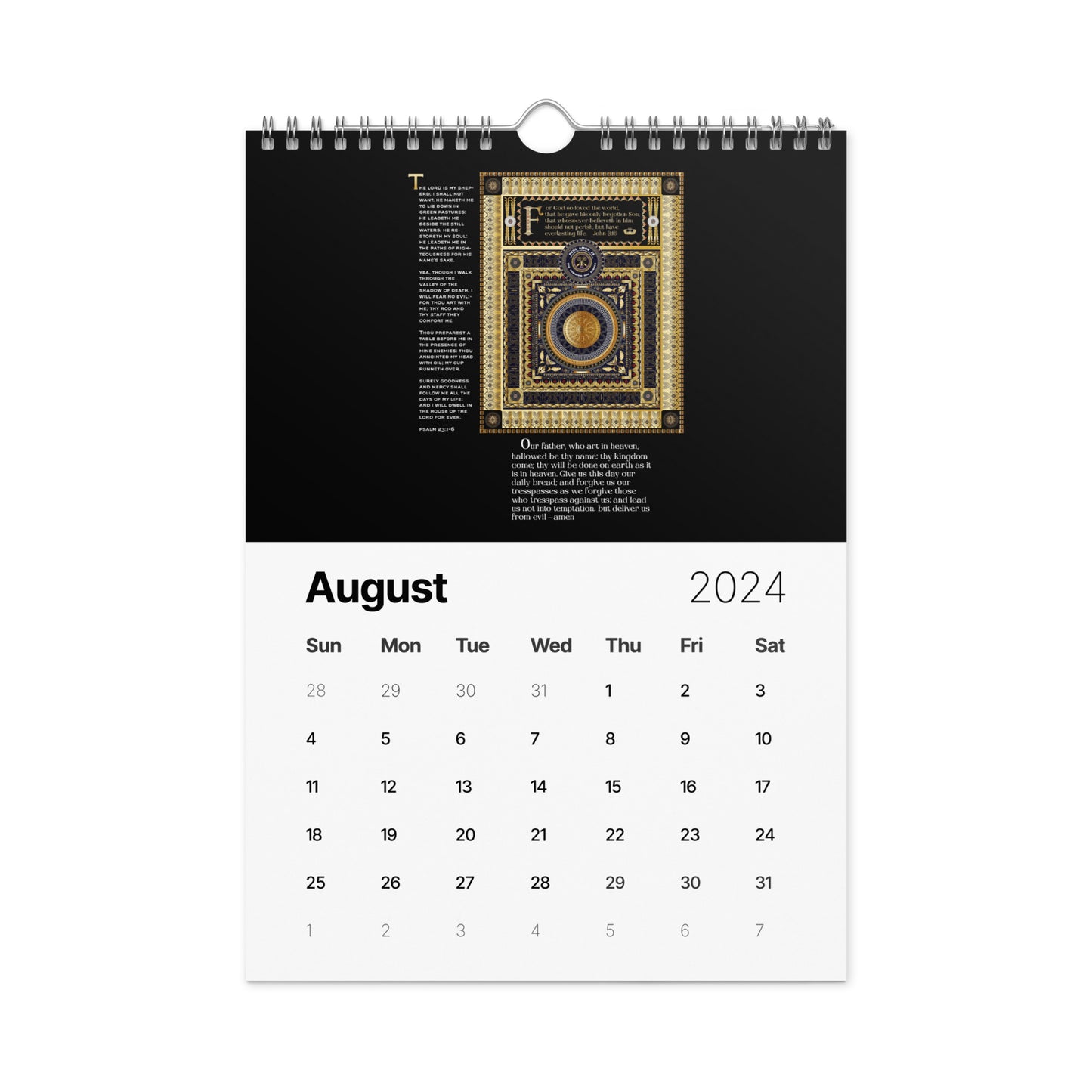 Wall calendar (2024) Kukloso Christian Themed - Free Shipping