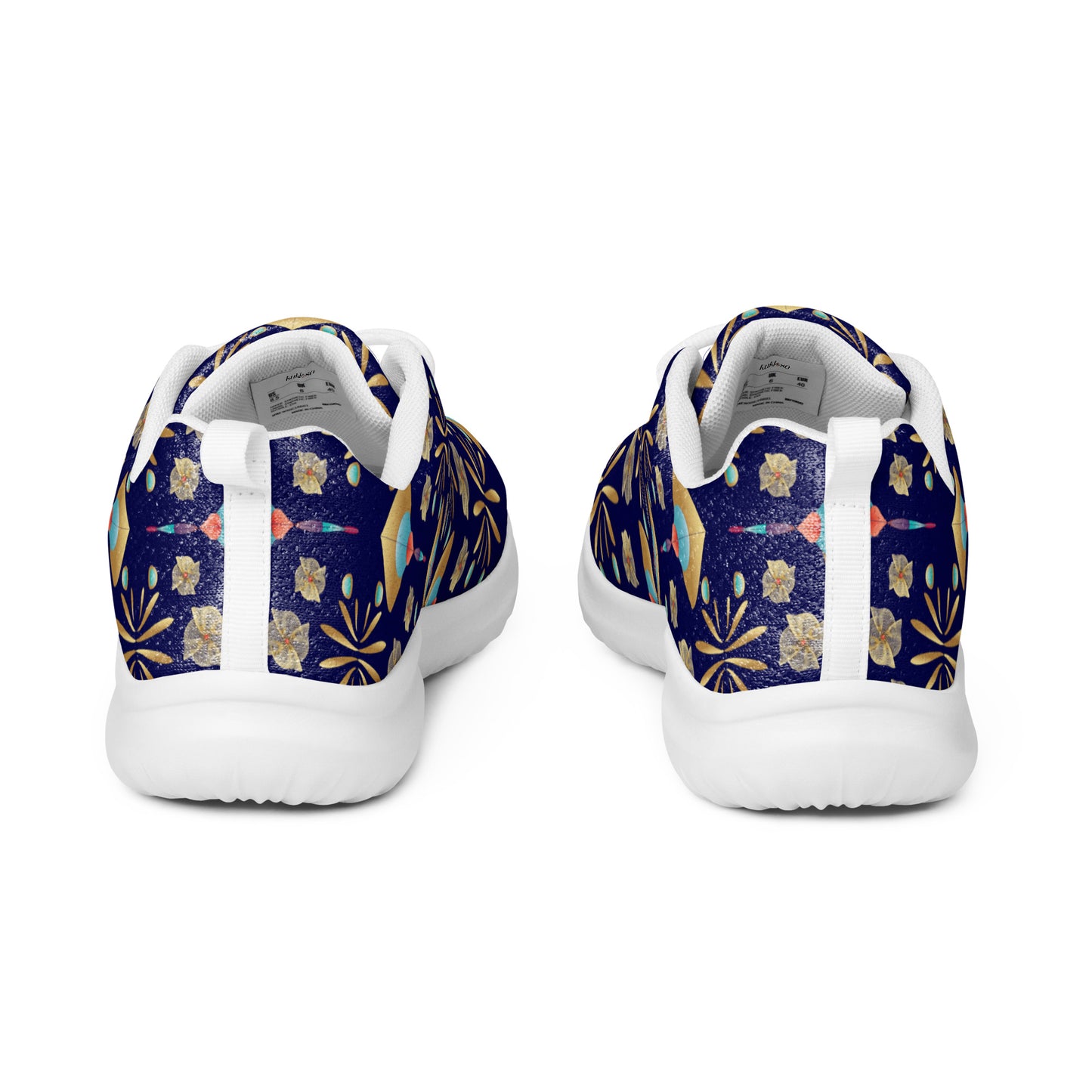 Women’s athletic shoes Kukloso Abstractical No 55 Gold Shapes on Navy - Free Shipping