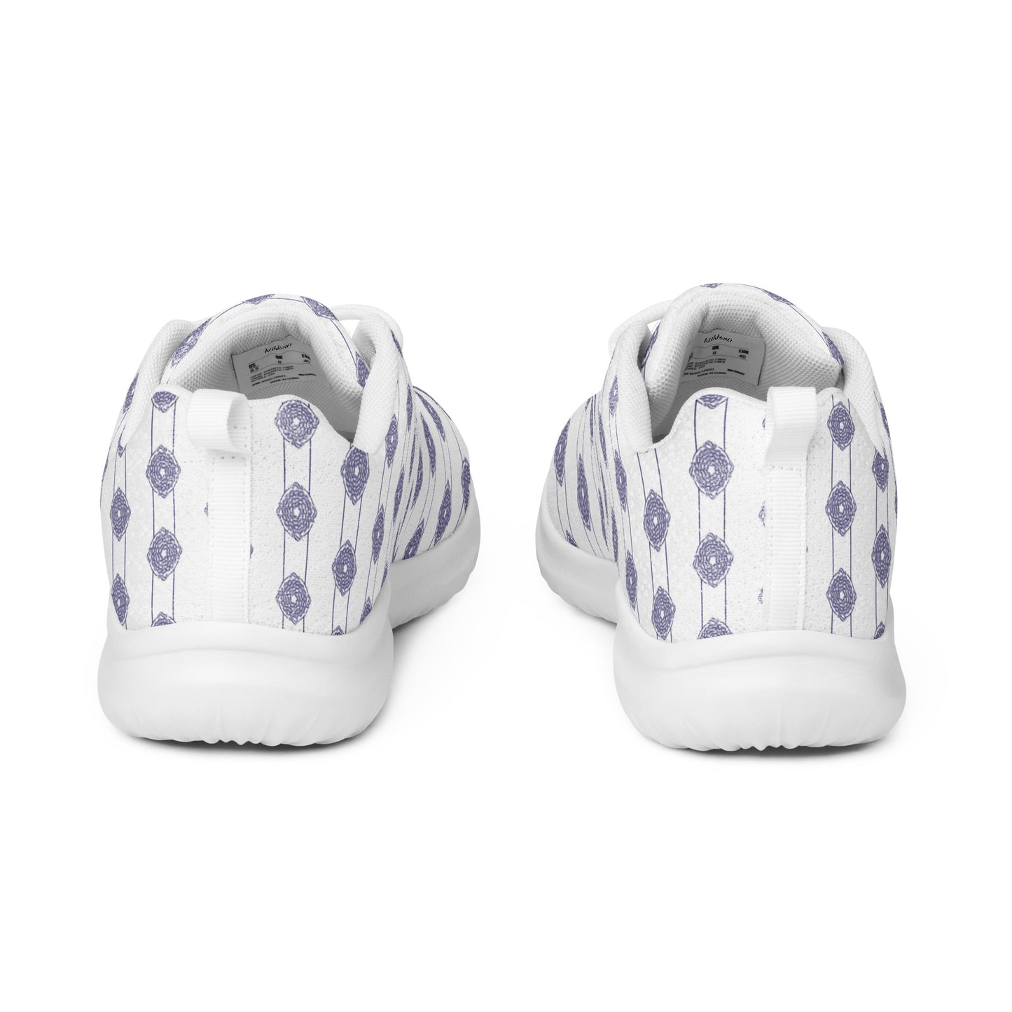 Women’s athletic shoes Kukloso Abstractical No 221 Navy Mini-Mandalas on White - Free Shipping