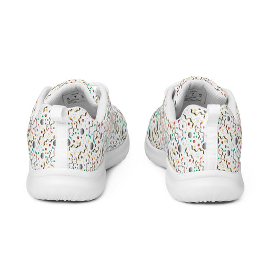 Women’s athletic shoes Kukloso Abstractical No 250 Multicolored Shapes on White - Free Shipping