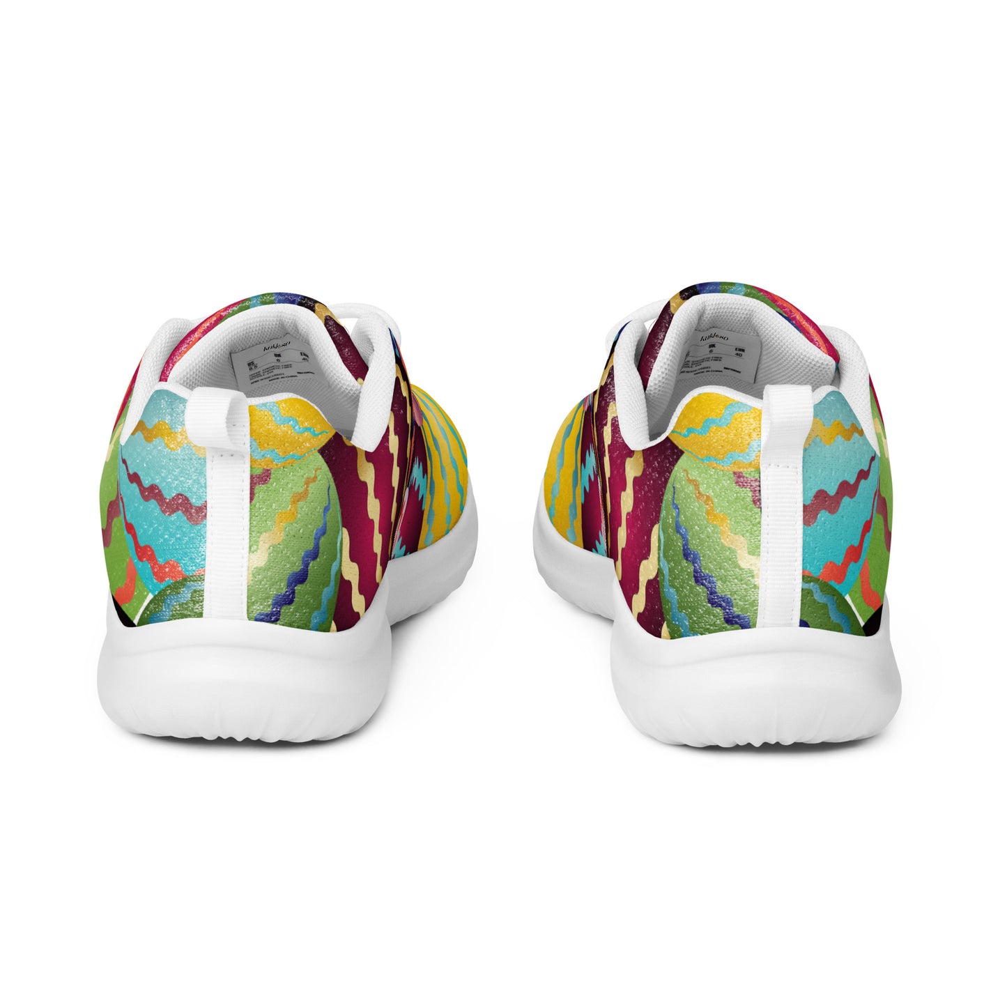 Women’s athletic shoes Kukloso Abstractical No 264 Maroon, Yellow, Aqua Multicolored Orbs- Free Shipping