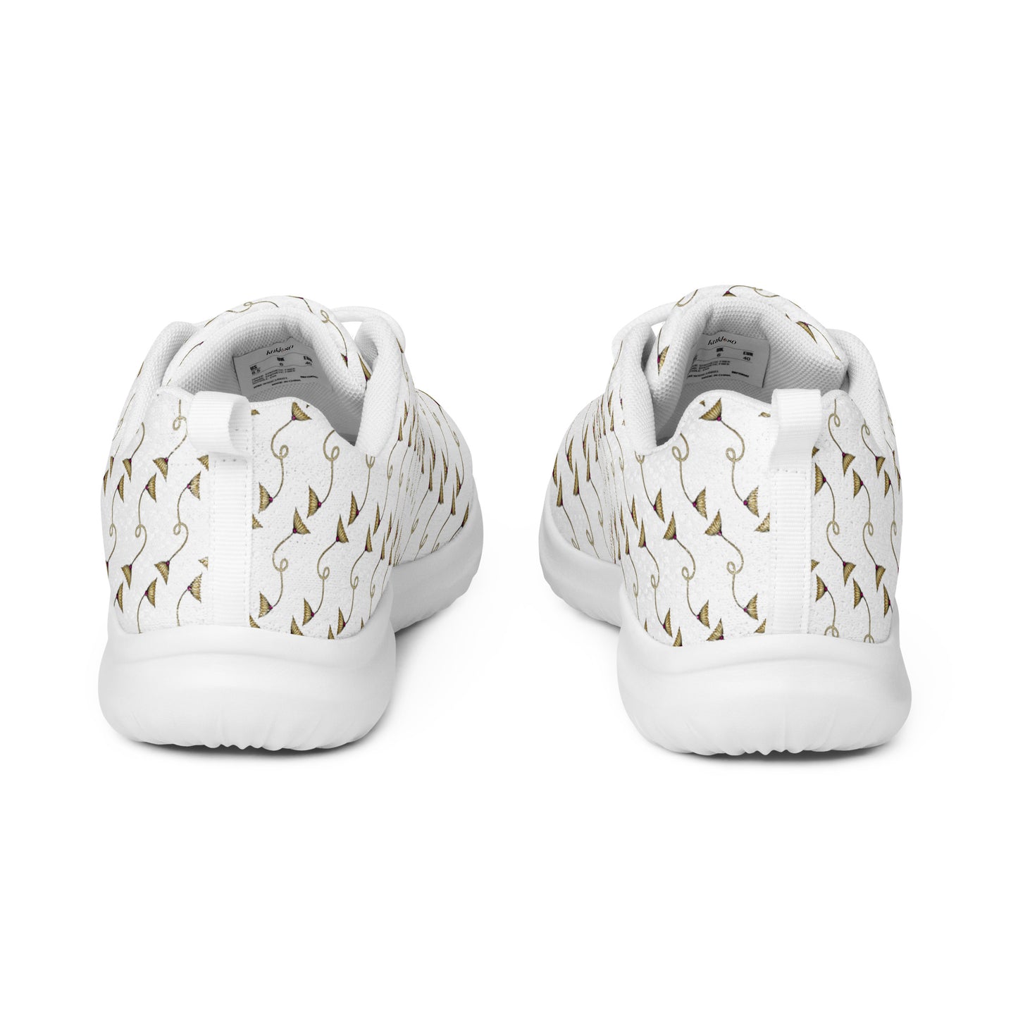 Women’s athletic shoes Kukloso Abstractical No 277 Golden Daisy Twists on White - Free Shipping