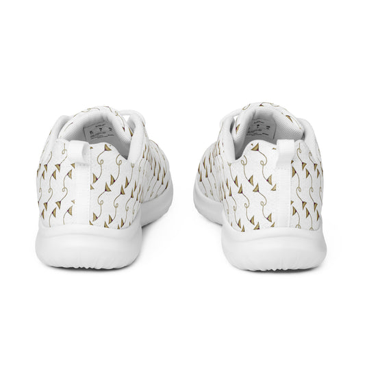 Women’s athletic shoes Kukloso Abstractical No 277 Golden Daisy Twists on White - Free Shipping