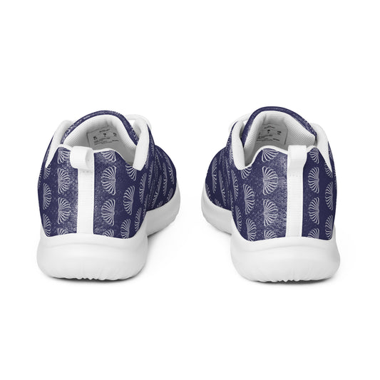 Women’s athletic shoes Kukloso Abstractical No 284 Silver Clam Shells on Navy - Free Shipping