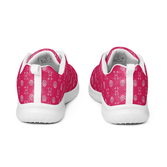 Women’s athletic shoes Kukloso AG No 14 Silver Mini-Mandalas on Dark Pink - Free Shipping