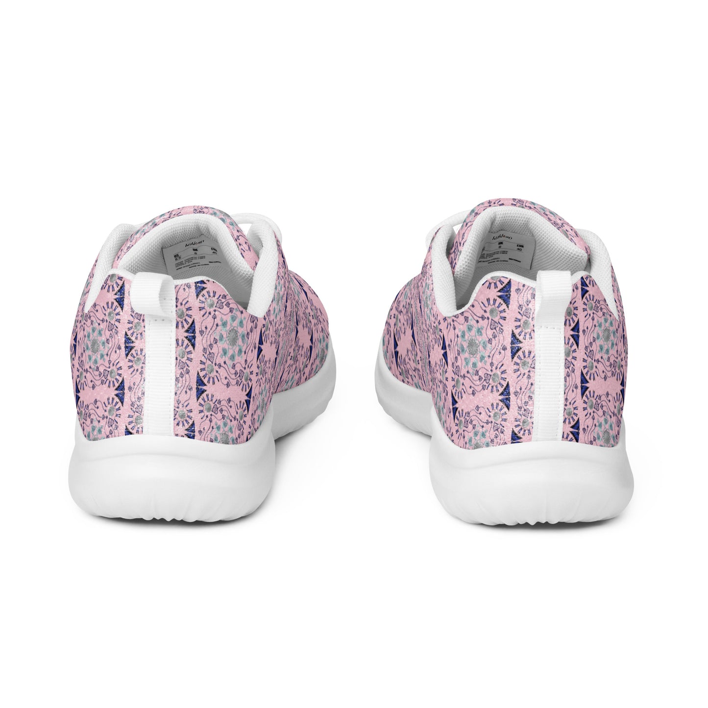 Women’s athletic shoes Kukloso AG No 23 Aqua/Navy Mini-Mandalas on Pink - Free Shipping