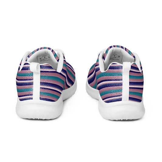 Women’s athletic shoes Kukloso FS Navy, Pink, Aqua Stripes - Free Shipping