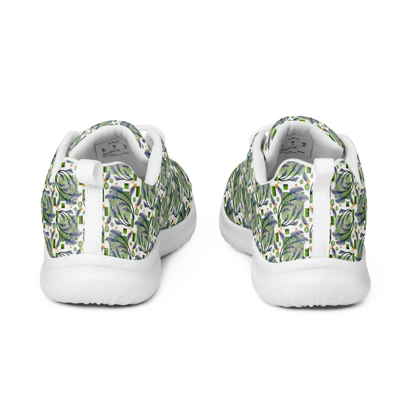 Women’s athletic shoes Kukloso Melange de fleur No 46 Green on White - Free Shipping