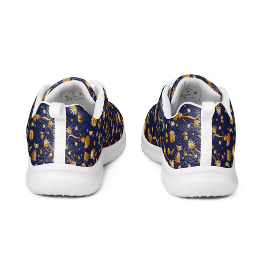 Women’s athletic shoes Kukloso Melange de fleur No 22 Gold on Navy - Free Shipping