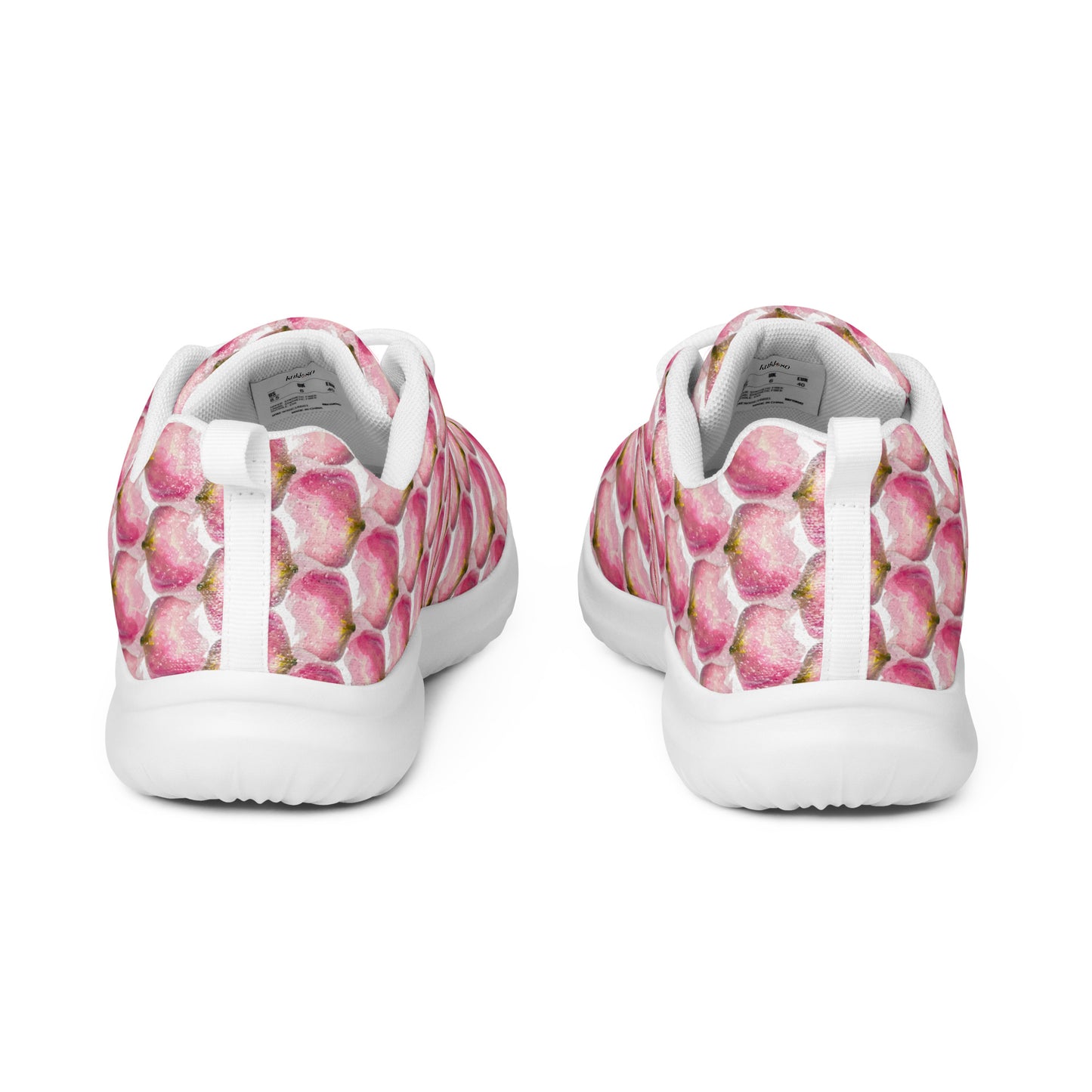 Women’s athletic shoes Women’s lace-up canvas shoes Kukloso Les tulipes Pink on White - Free Shipping