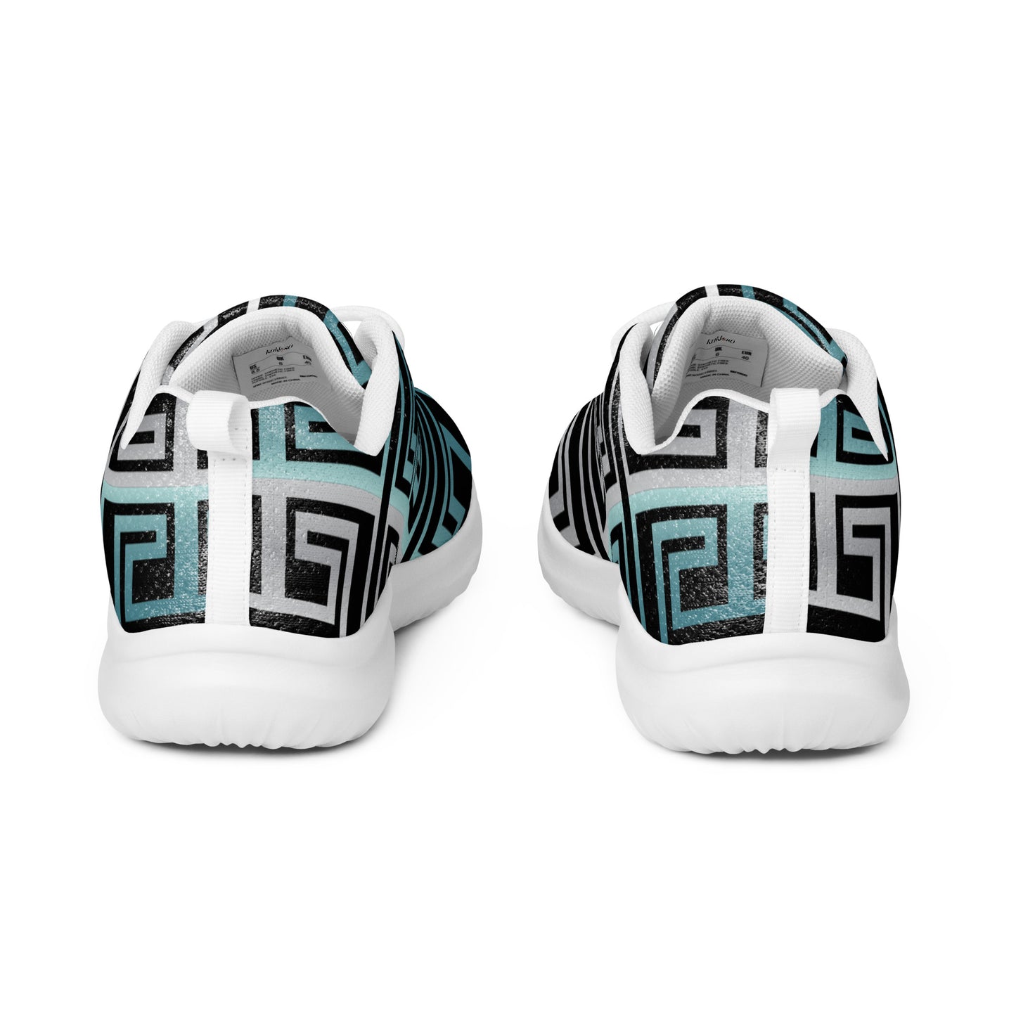 Women's Athletic shoes Kukloso Greek Border No 16 Silver/Aqua on Black - Free Shipping