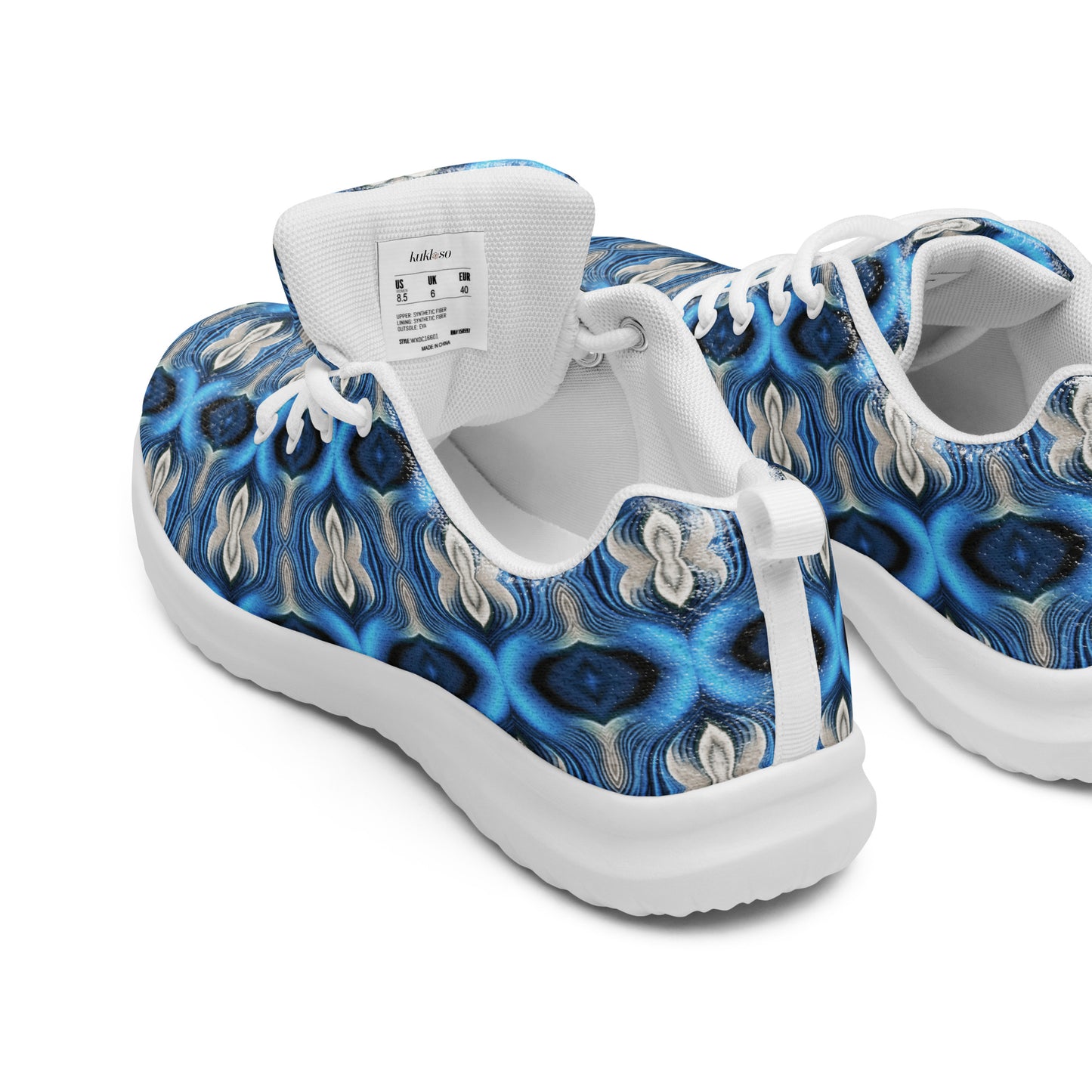 Women’s athletic shoes Kukloso Cubist Faces No 6 Silver/Blue - Free Shipping