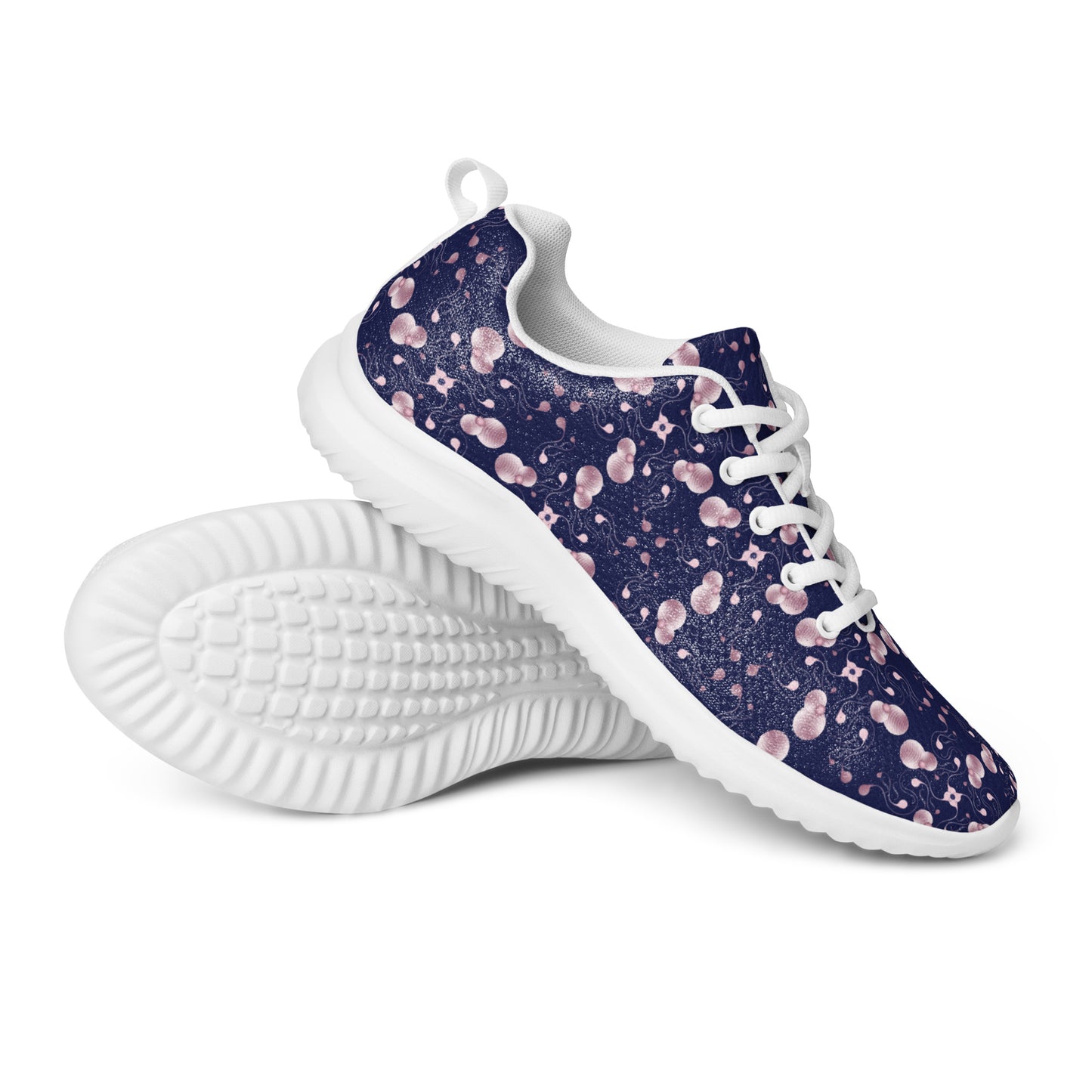 Women’s athletic shoes Kukloso Abstractical No 57 Pink Shapes on Navy - Free Shipping