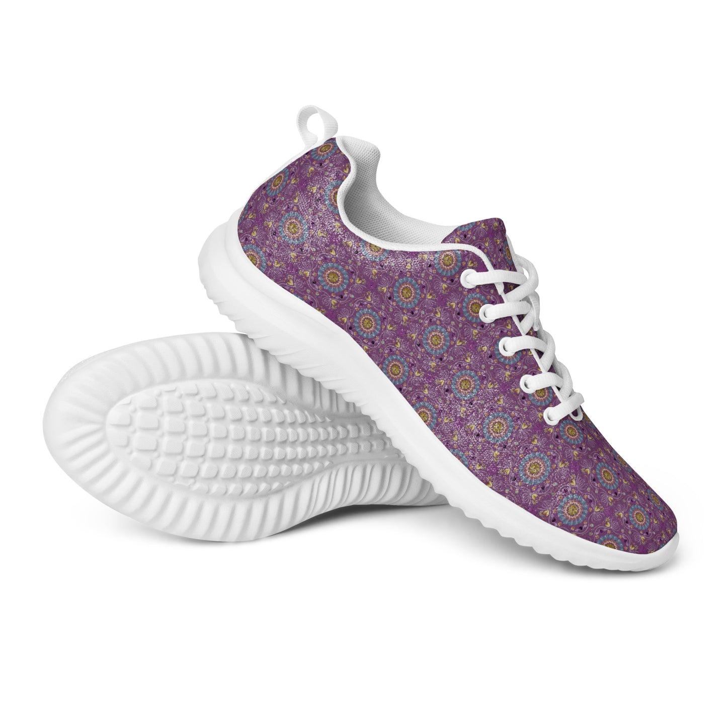 Women’s athletic shoes Kukloso AG No 24 Mini-Mandalas on Purple - Free Shipping