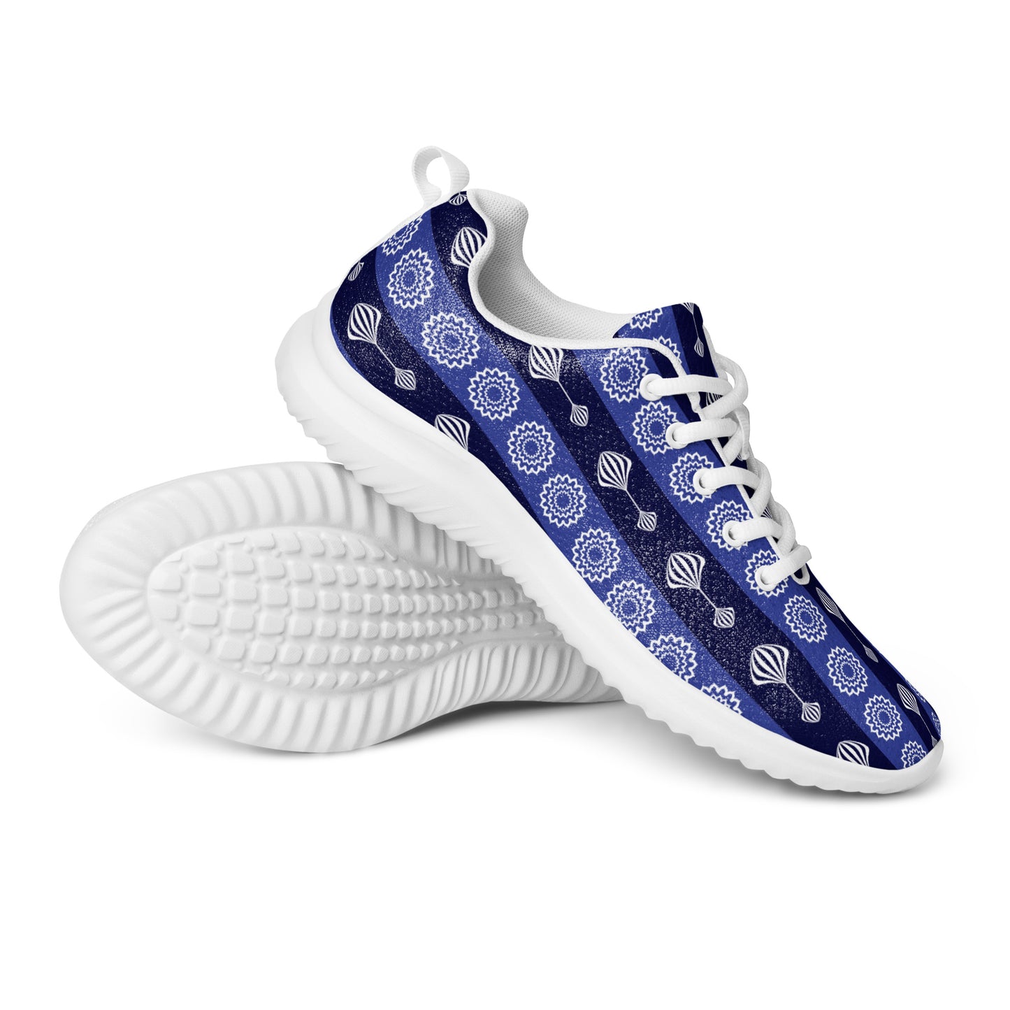 Women’s athletic shoes Kukloso FS No 41 Mini-Mandalas - Blue Stripes - Free Shipping