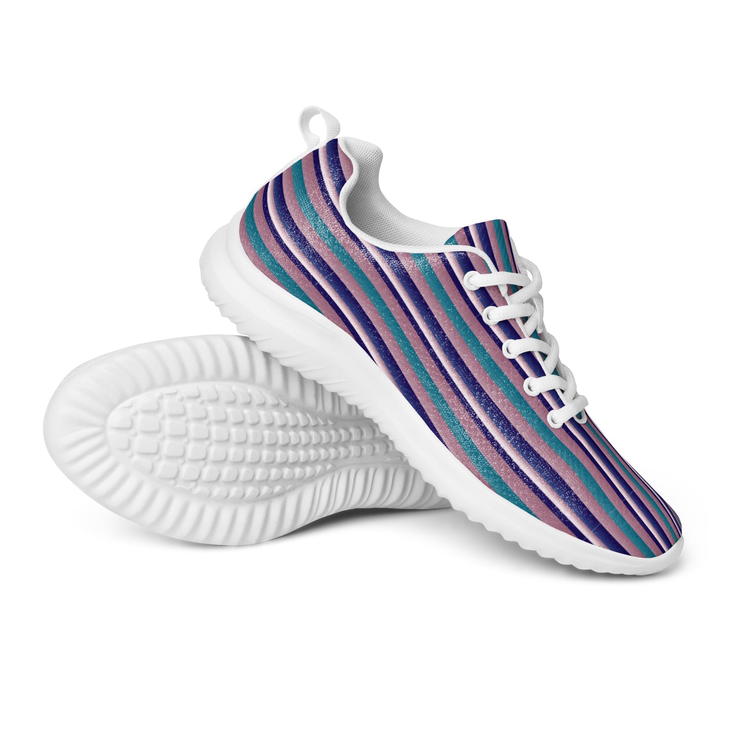 Women’s athletic shoes Kukloso FS Navy, Pink, Aqua Stripes - Free Shipping