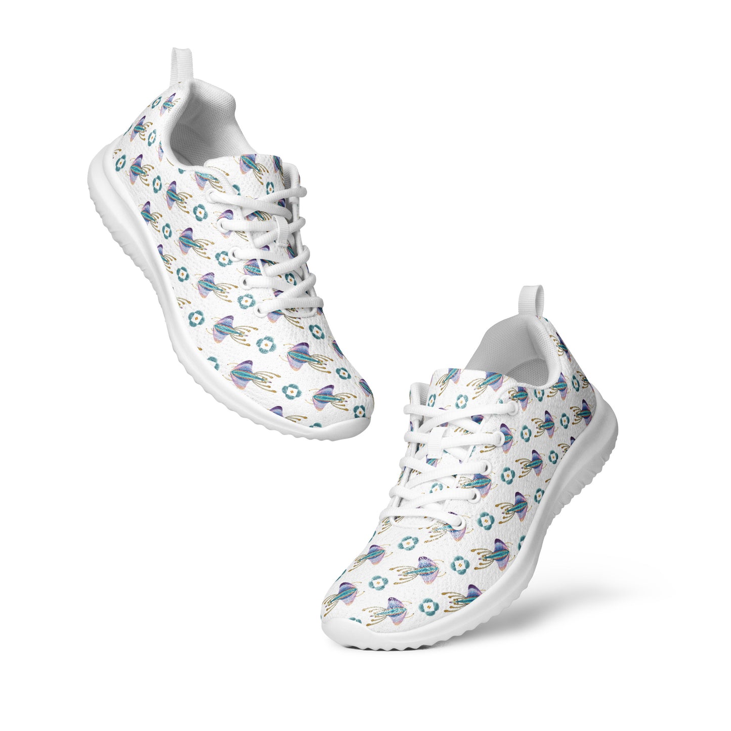 Women’s athletic shoes Kukloso My Favorite Moth on White - Free Shipping