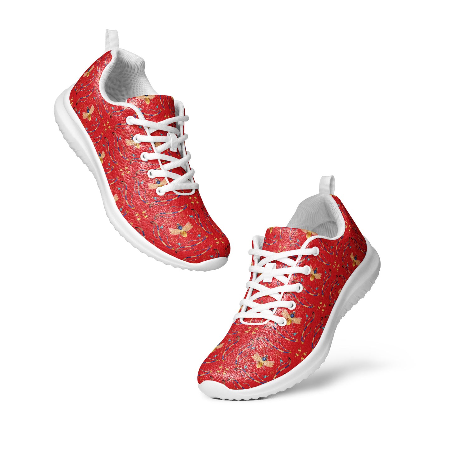 Women’s athletic shoes Kukloso Queen Bee - Gold on Red - Free Shipping