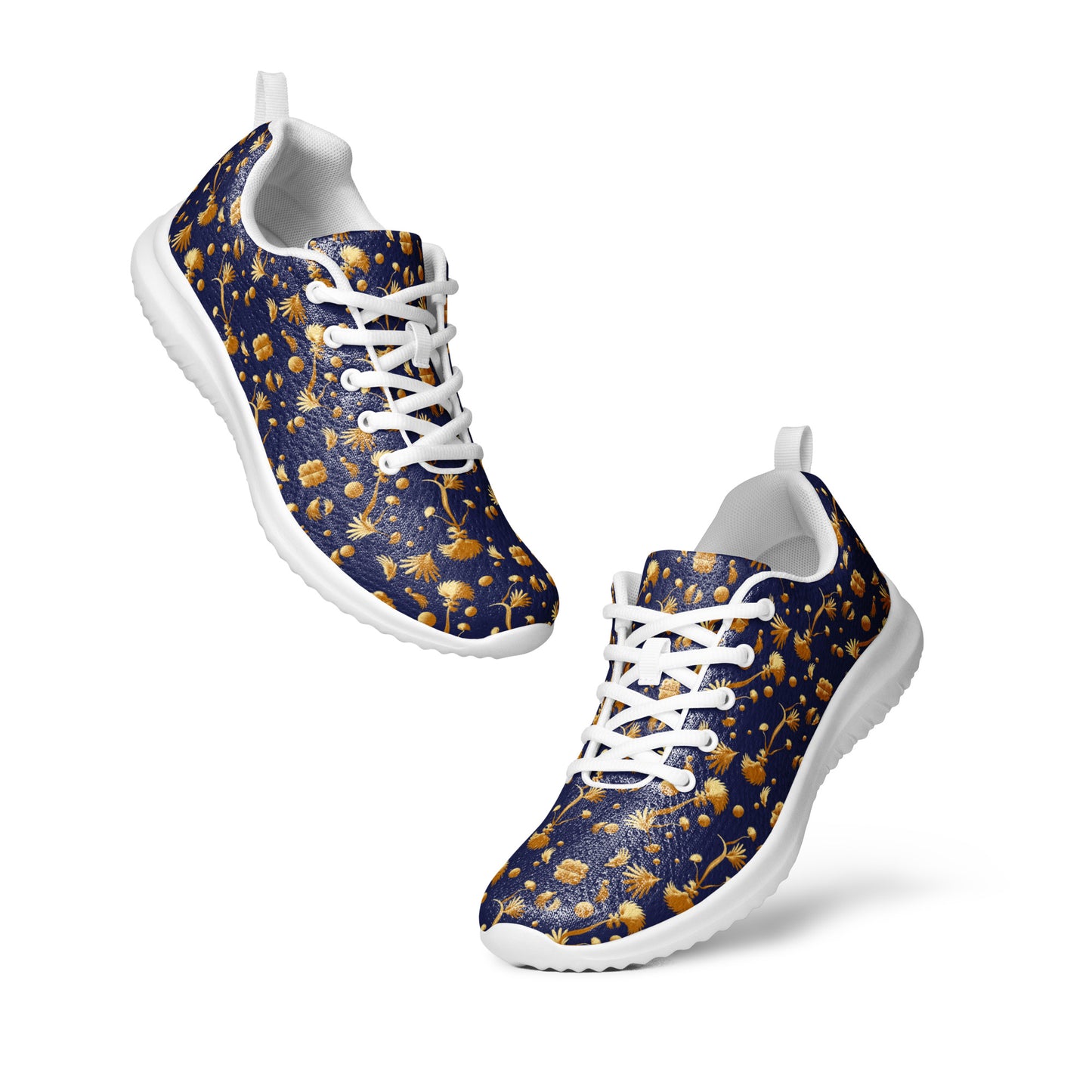 Women’s athletic shoes Kukloso Melange de fleur No 22 Gold on Navy - Free Shipping