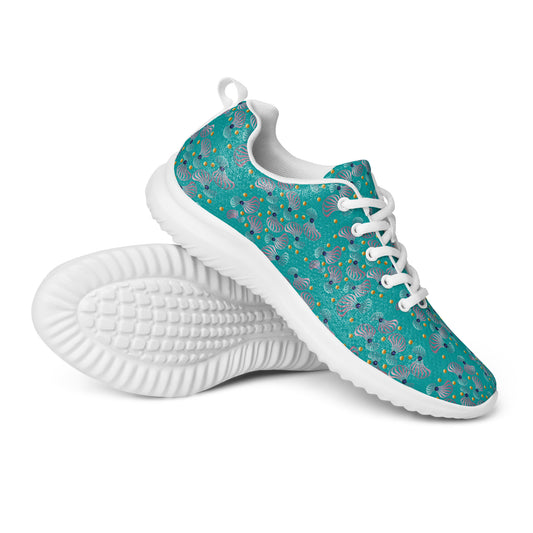 Women’s athletic shoes Kukloso Whimsical No 83 Pink/Aqua/Navy Spirials on Turquoise - Free Shipping