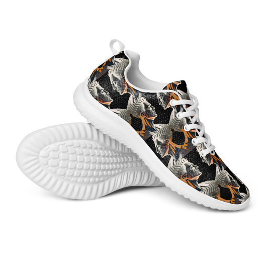 Women’s Athletic shoes Kukloso Cubist Faces No 2 Large Pattern on Black - Free Shipping