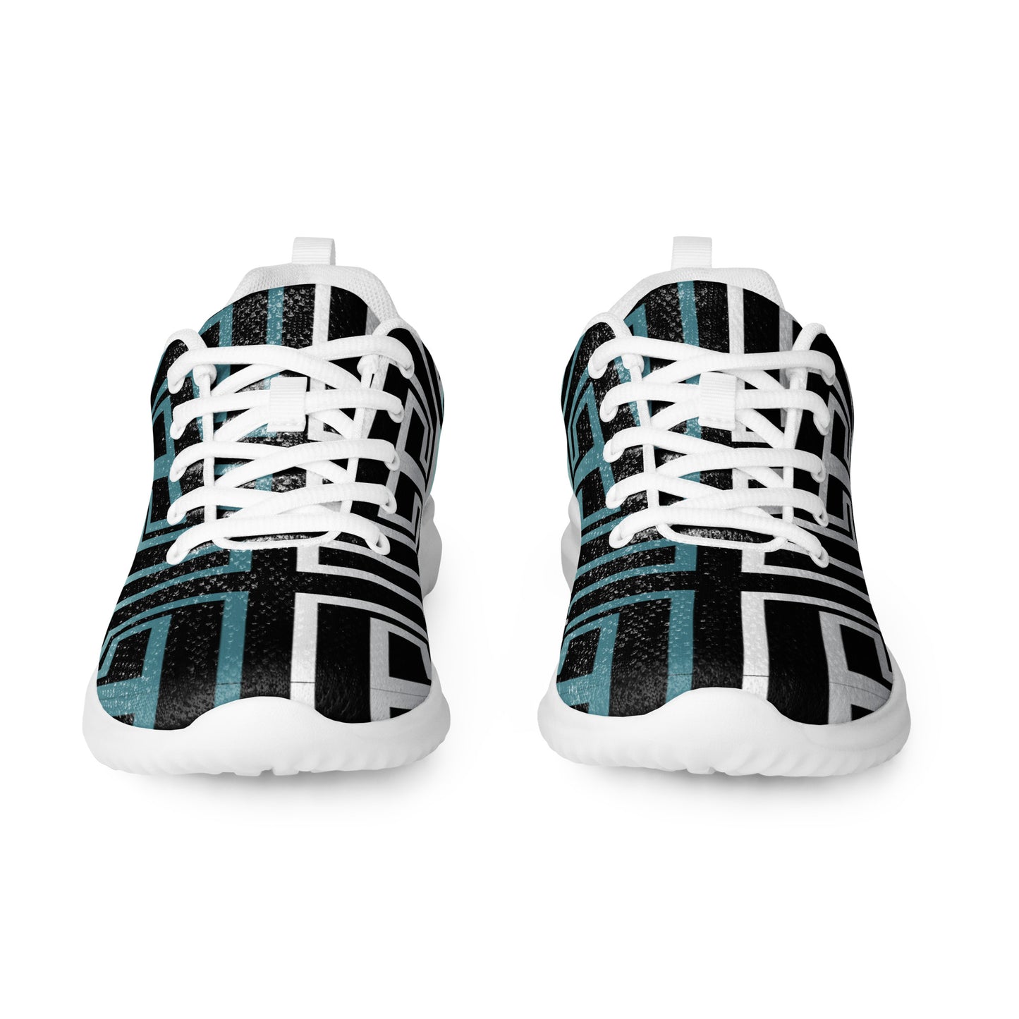 Women's Athletic shoes Kukloso Greek Border No 16 Silver/Aqua on Black - Free Shipping