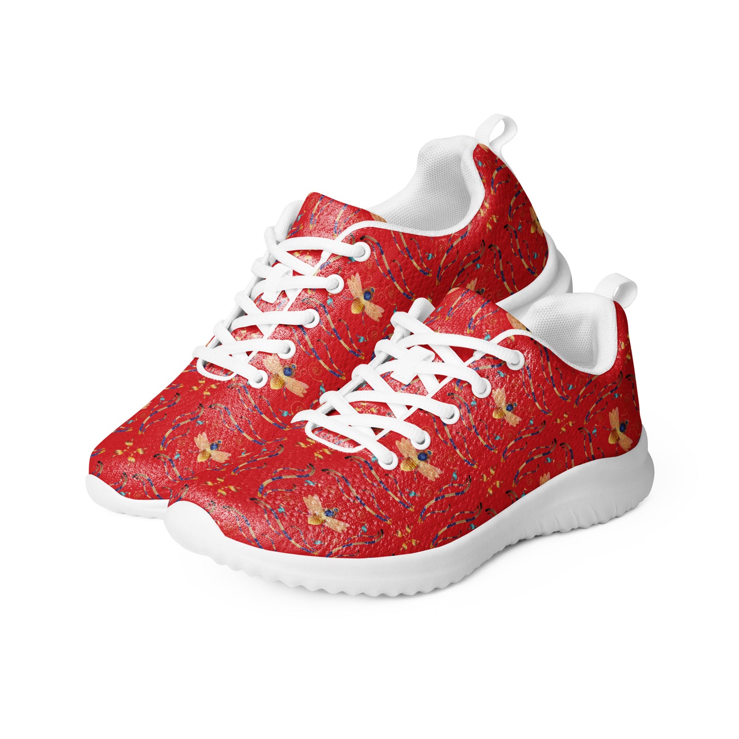 Women’s athletic shoes Kukloso Queen Bee - Gold on Red - Free Shipping