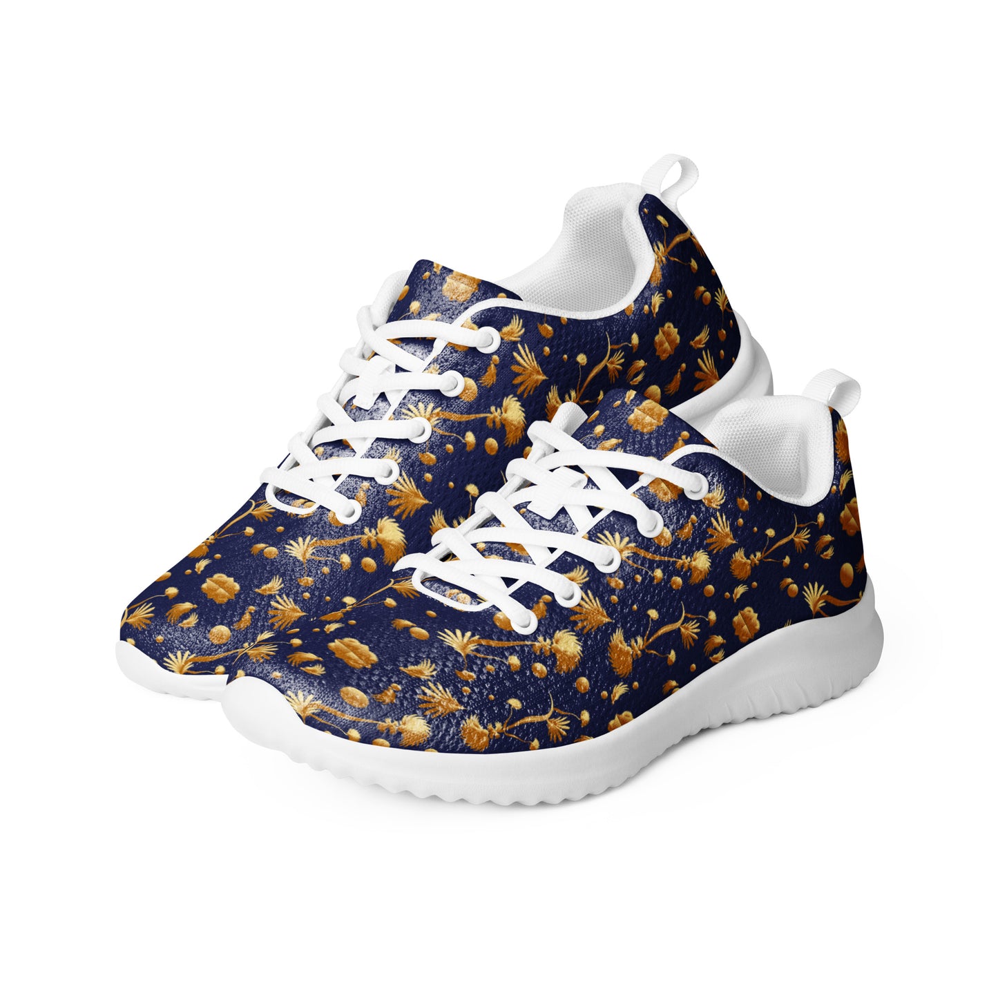 Women’s athletic shoes Kukloso Melange de fleur No 22 Gold on Navy - Free Shipping