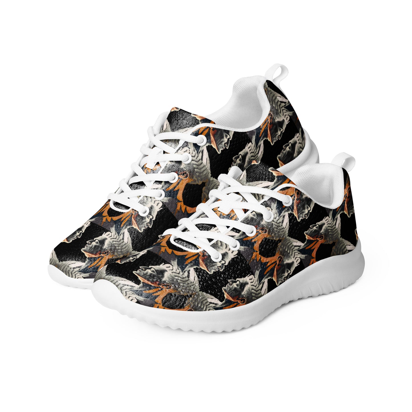 Women’s Athletic shoes Kukloso Cubist Faces No 2 Large Pattern on Black - Free Shipping