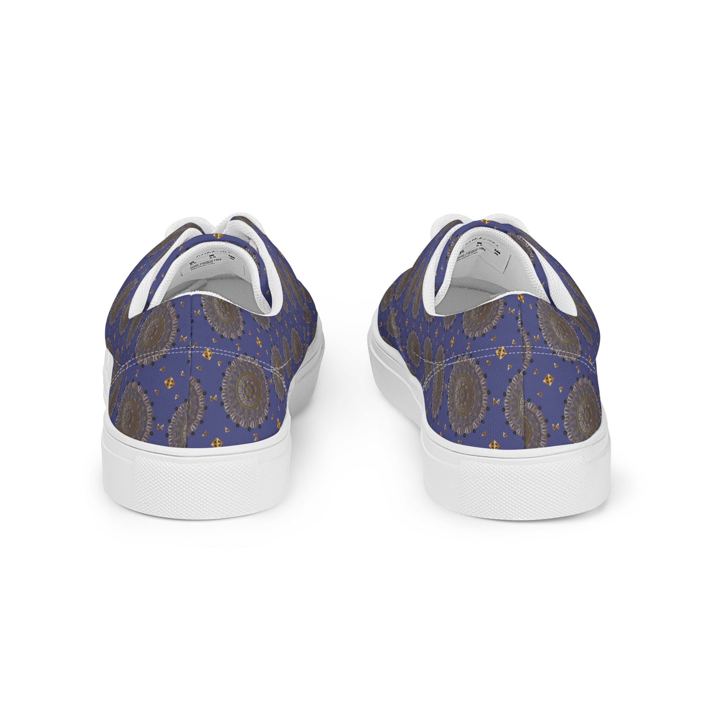 Women’s lace-up canvas shoes Kukloso AG No 13 Mini-Mandalas on Navy - Free Shipping