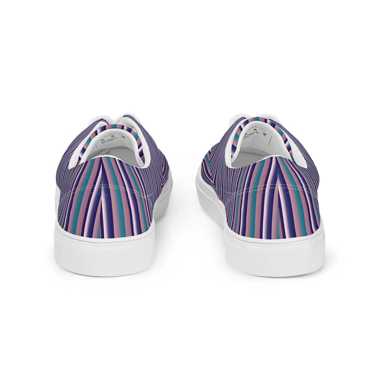 Women’s lace-up canvas shoes Kukloso FS Navy, Pink, Aqua Stripes - Free Shipping