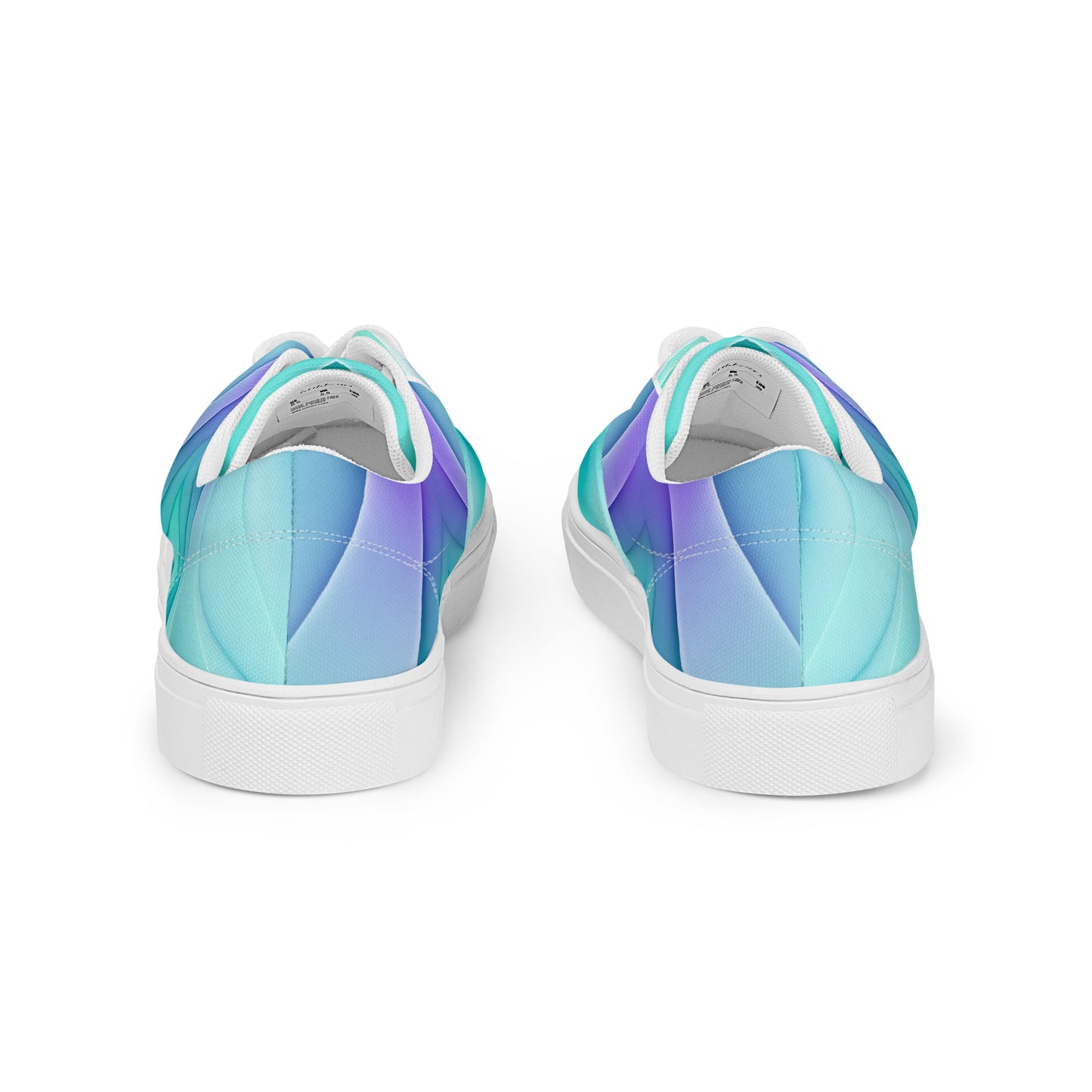 Women’s lace-up canvas shoes Kukloso Abstract No 3 Aqua/Violet - Free Shipping