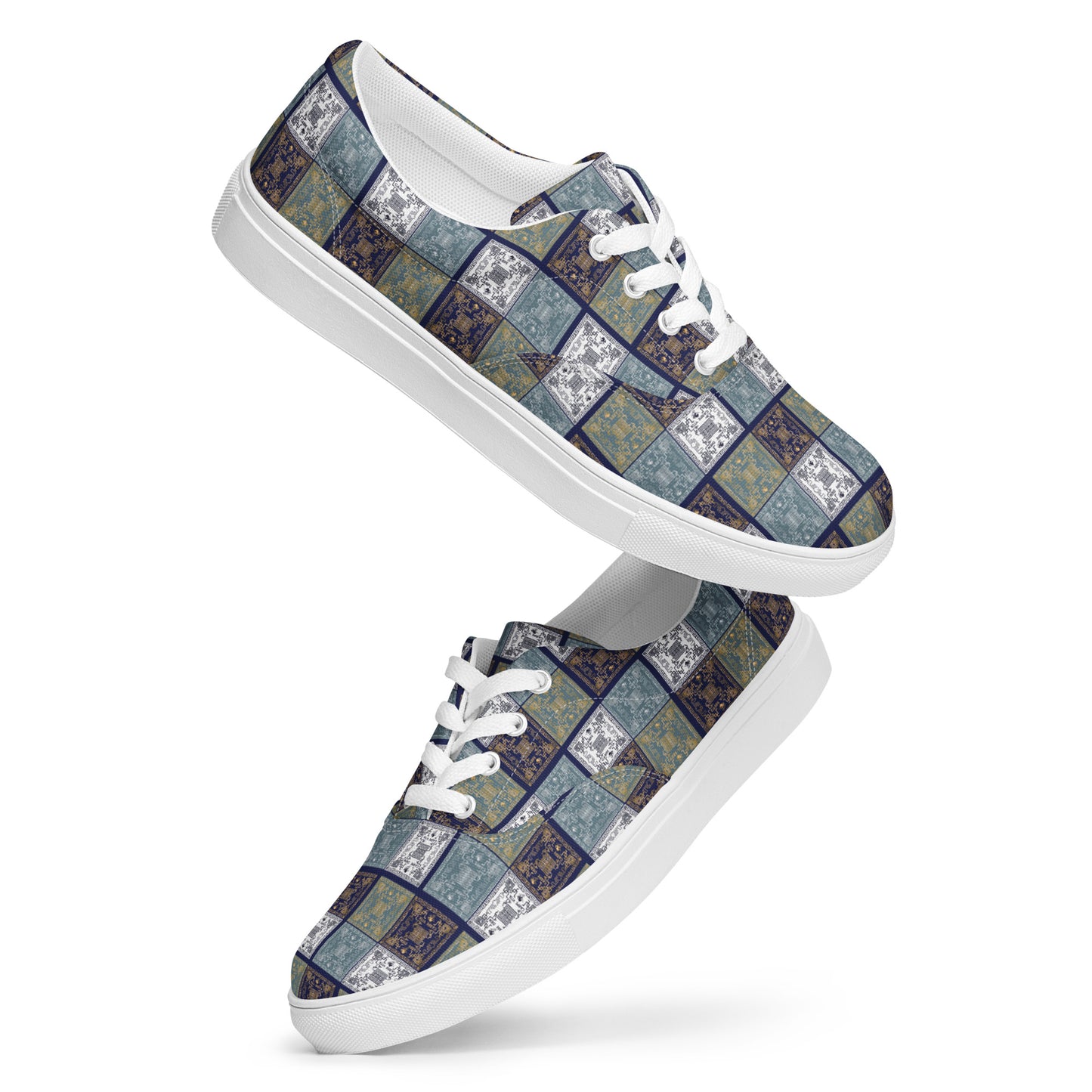 Women’s lace-up canvas shoes Kukloso Greek Border No 50 Carpe Diem - Free Shipping