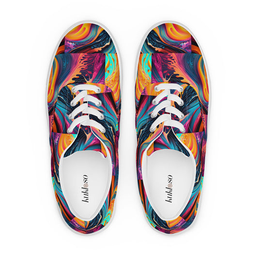 Women’s lace-up canvas shoes Kukloso Abstract No 1 Multicolored - Free Shipping