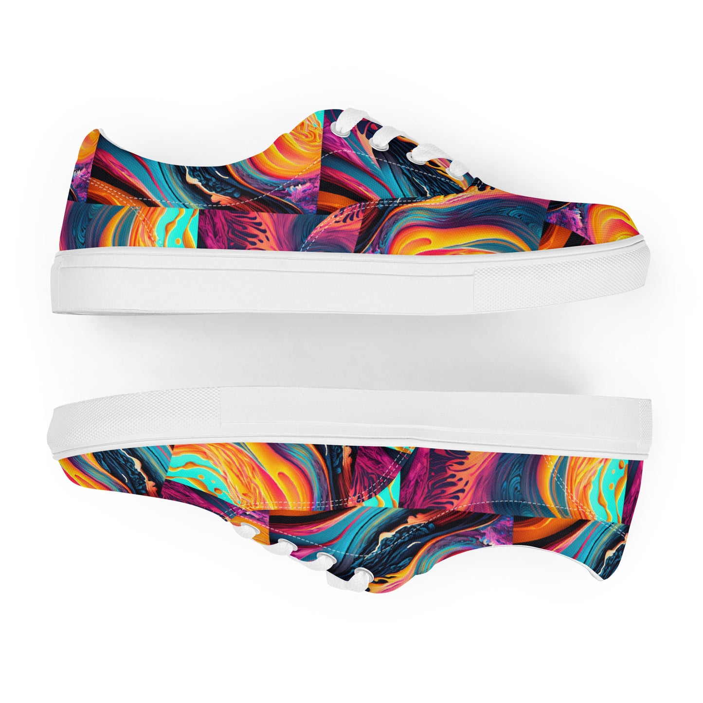 Women’s lace-up canvas shoes Kukloso Abstract No 1 Multicolored - Free Shipping