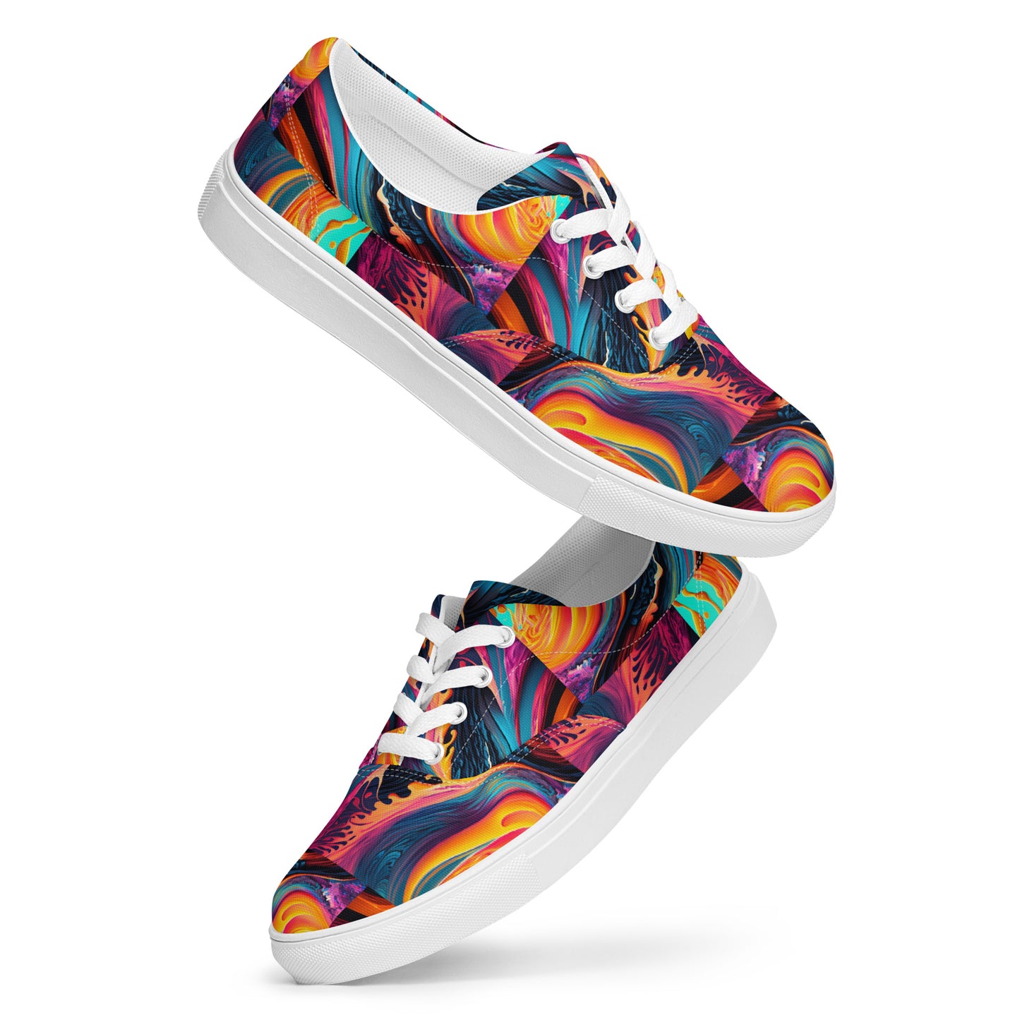 Women’s lace-up canvas shoes Kukloso Abstract No 1 Multicolored - Free Shipping