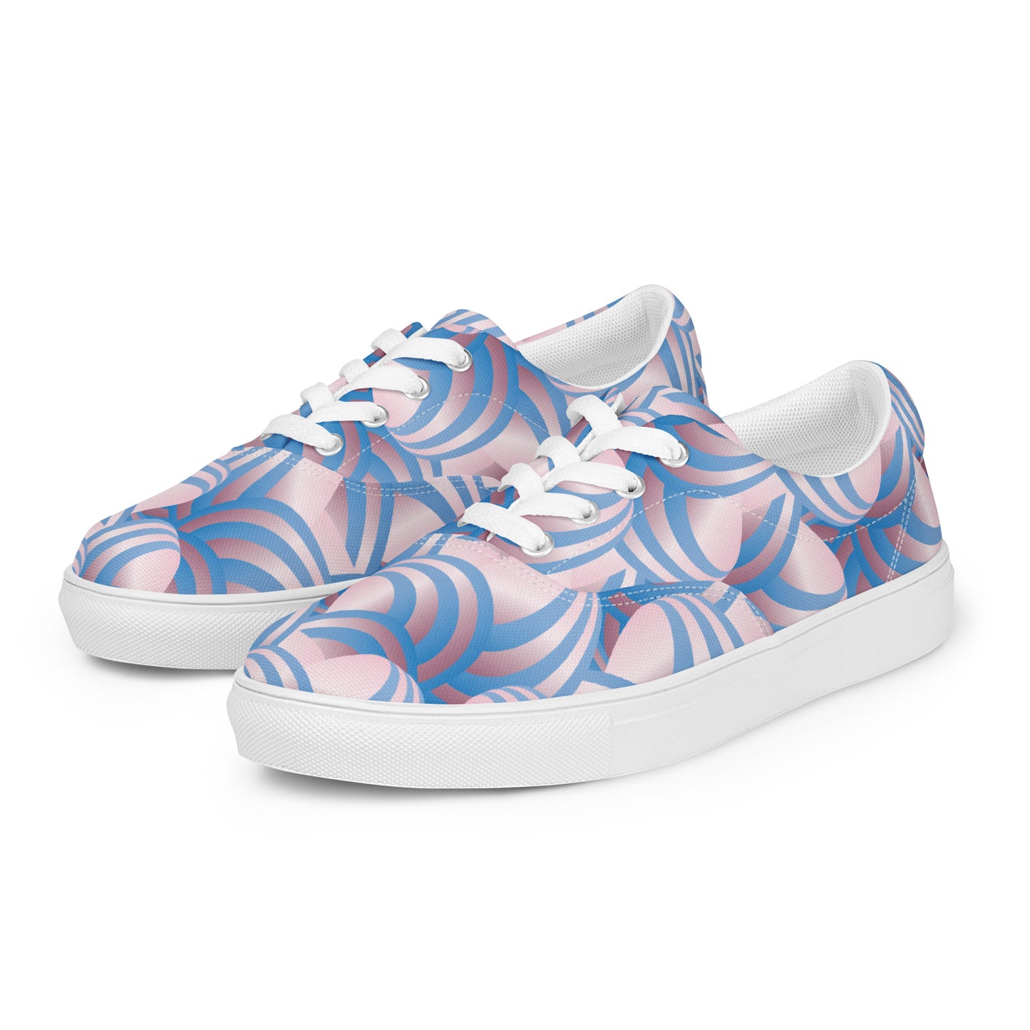 Women’s lace-up canvas shoes Kukloso Ice Cream Swirls No 6 - Free Shipping