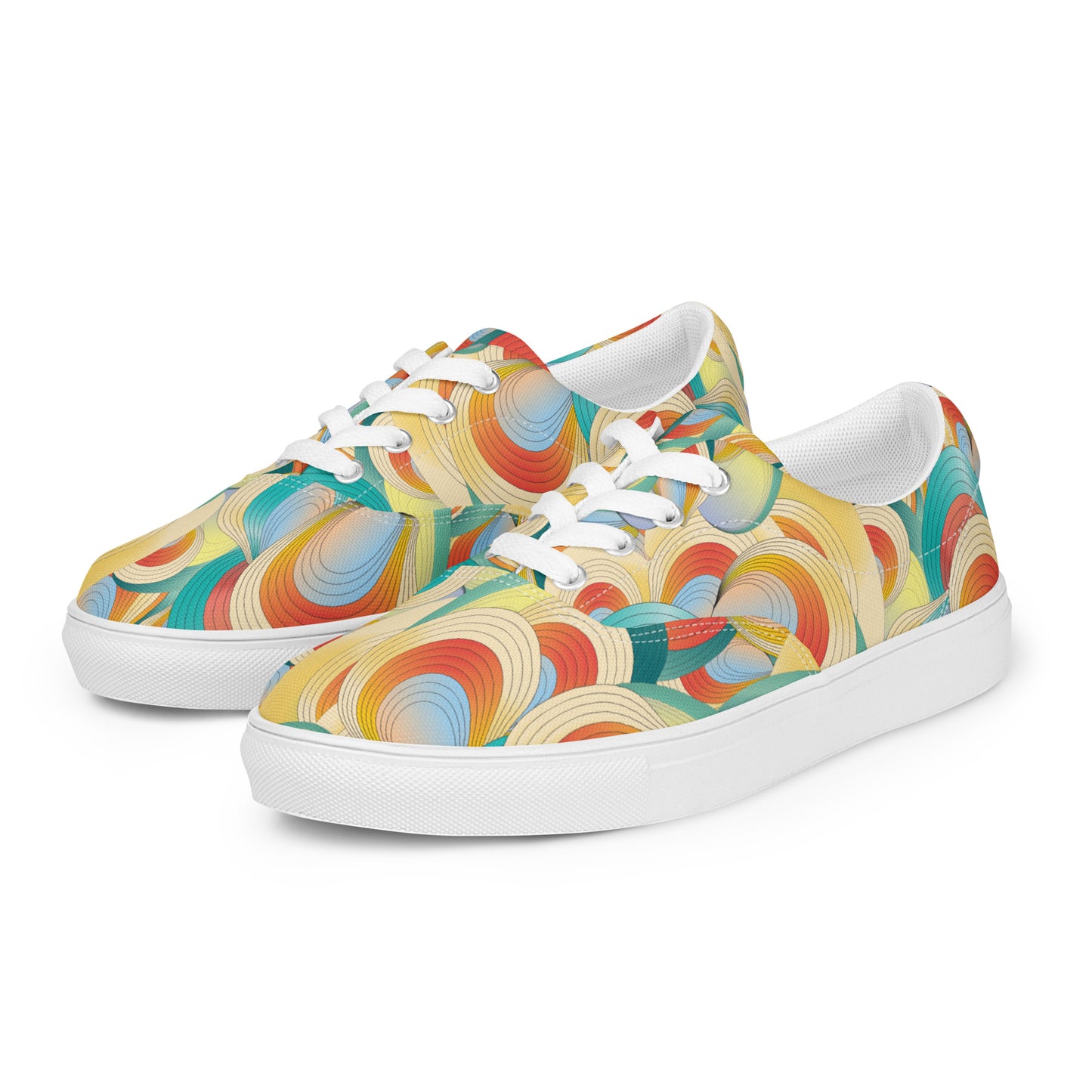 Women’s lace-up canvas shoes Kukloso Ice Cream Swirls No 60 - Free Shipping