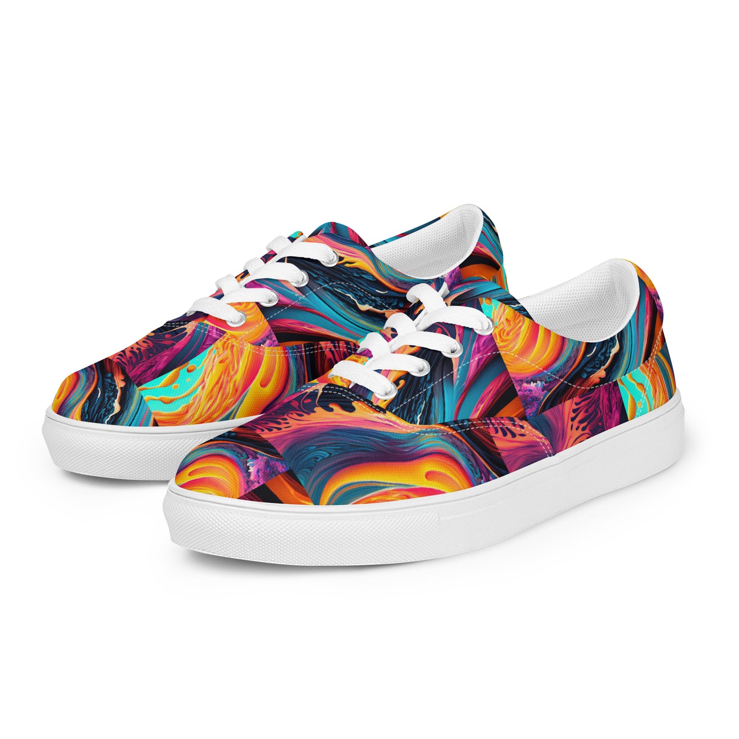 Women’s lace-up canvas shoes Kukloso Abstract No 1 Multicolored - Free Shipping