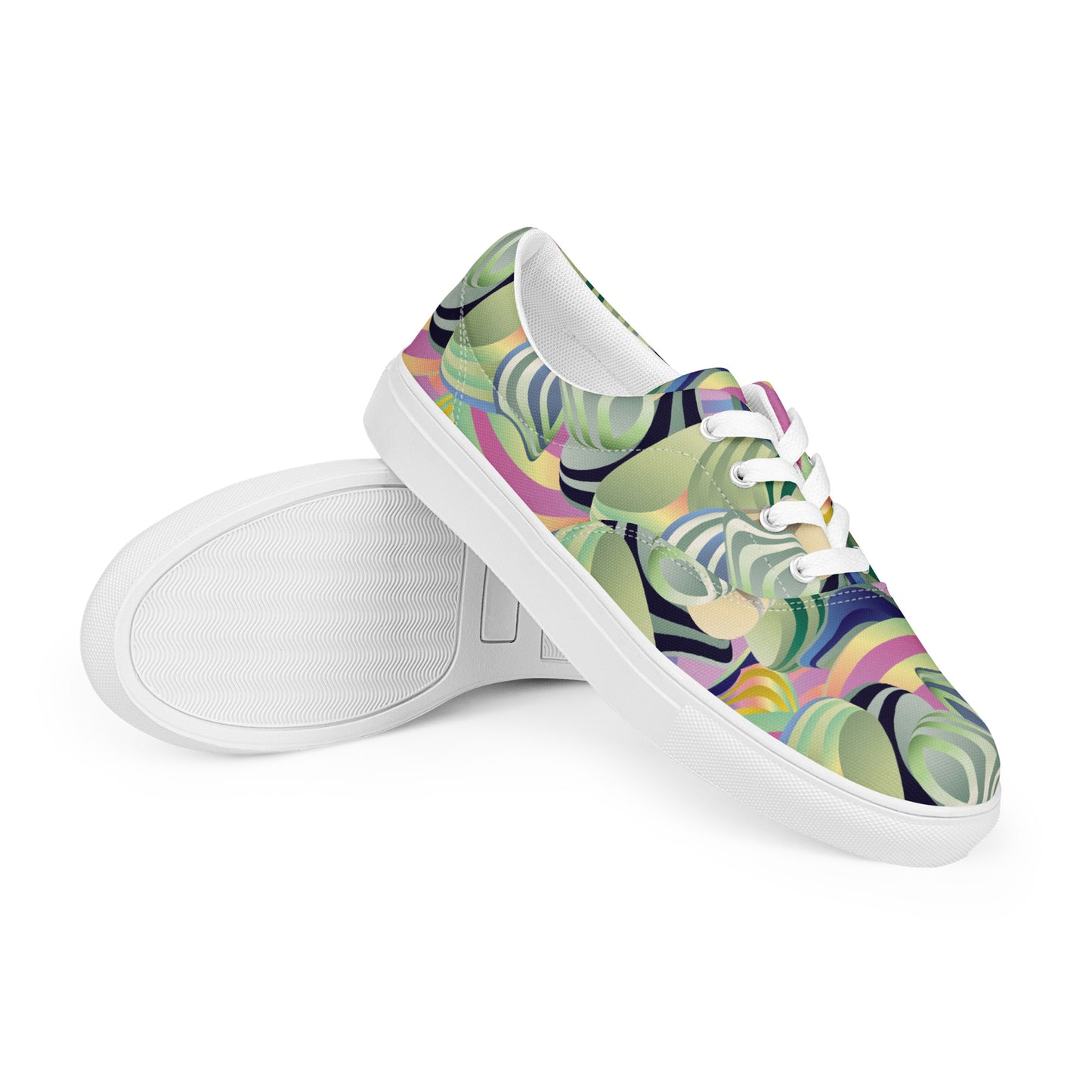 Women’s lace-up canvas shoes Kukloso Ice Cream Swirls No 42 - Free Shipping