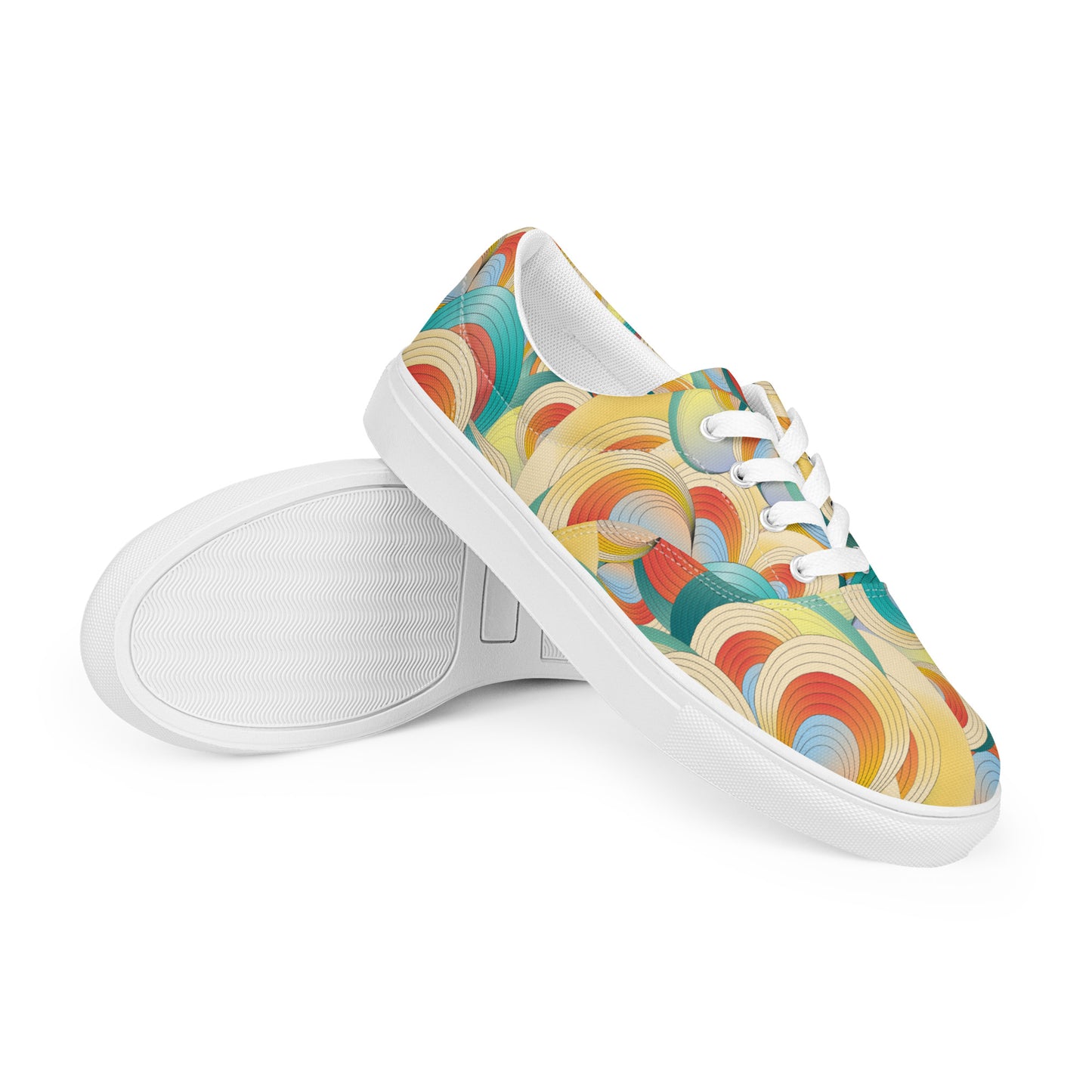 Women’s lace-up canvas shoes Kukloso Ice Cream Swirls No 60 - Free Shipping