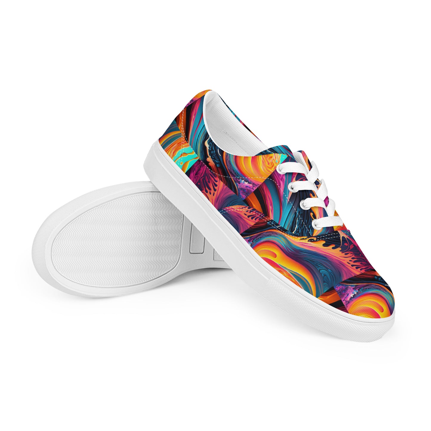 Women’s lace-up canvas shoes Kukloso Abstract No 1 Multicolored - Free Shipping