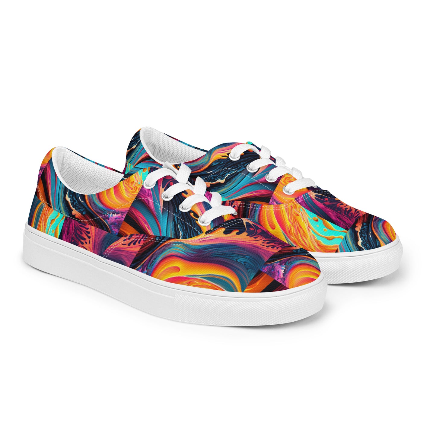 Women’s lace-up canvas shoes Kukloso Abstract No 1 Multicolored - Free Shipping