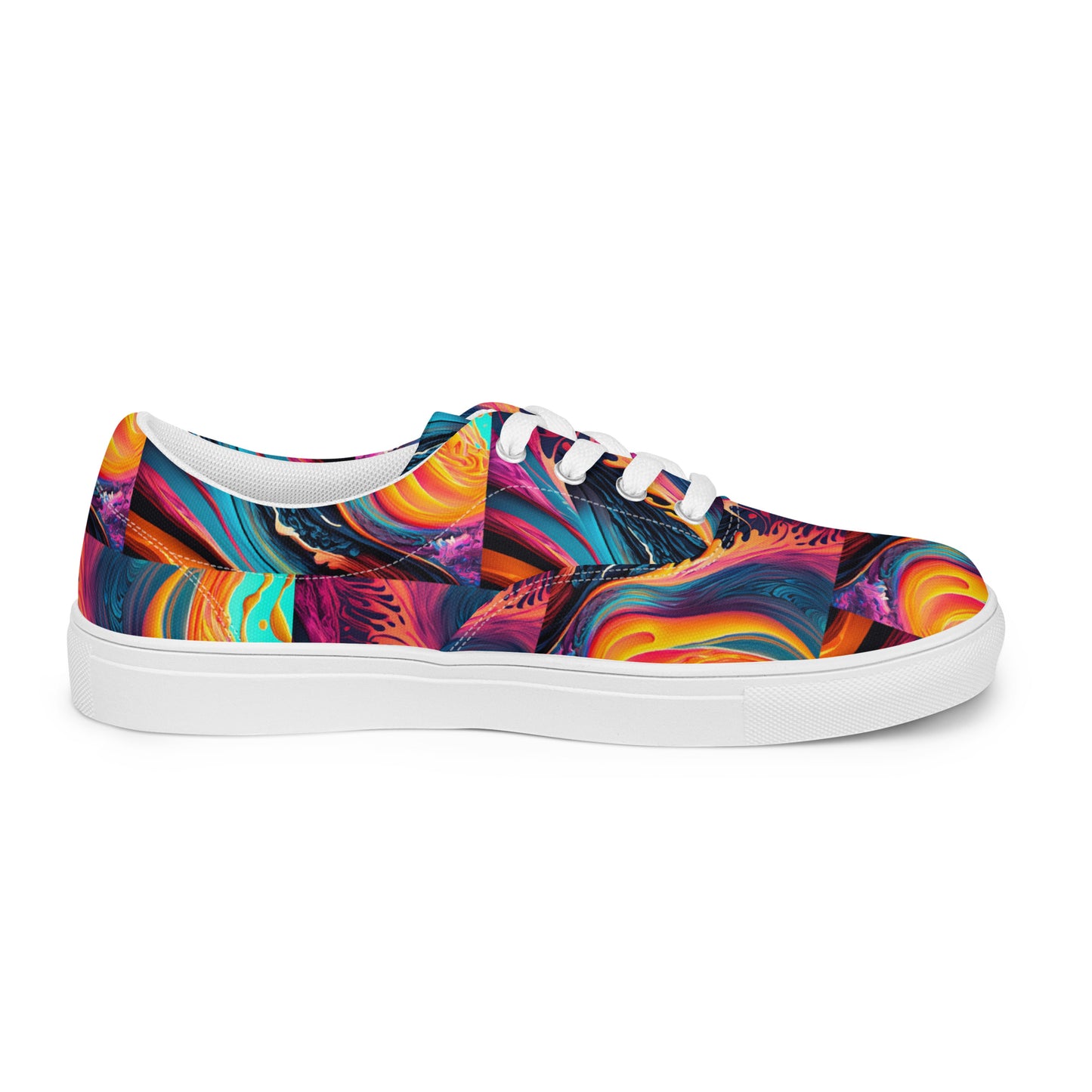 Women’s lace-up canvas shoes Kukloso Abstract No 1 Multicolored - Free Shipping